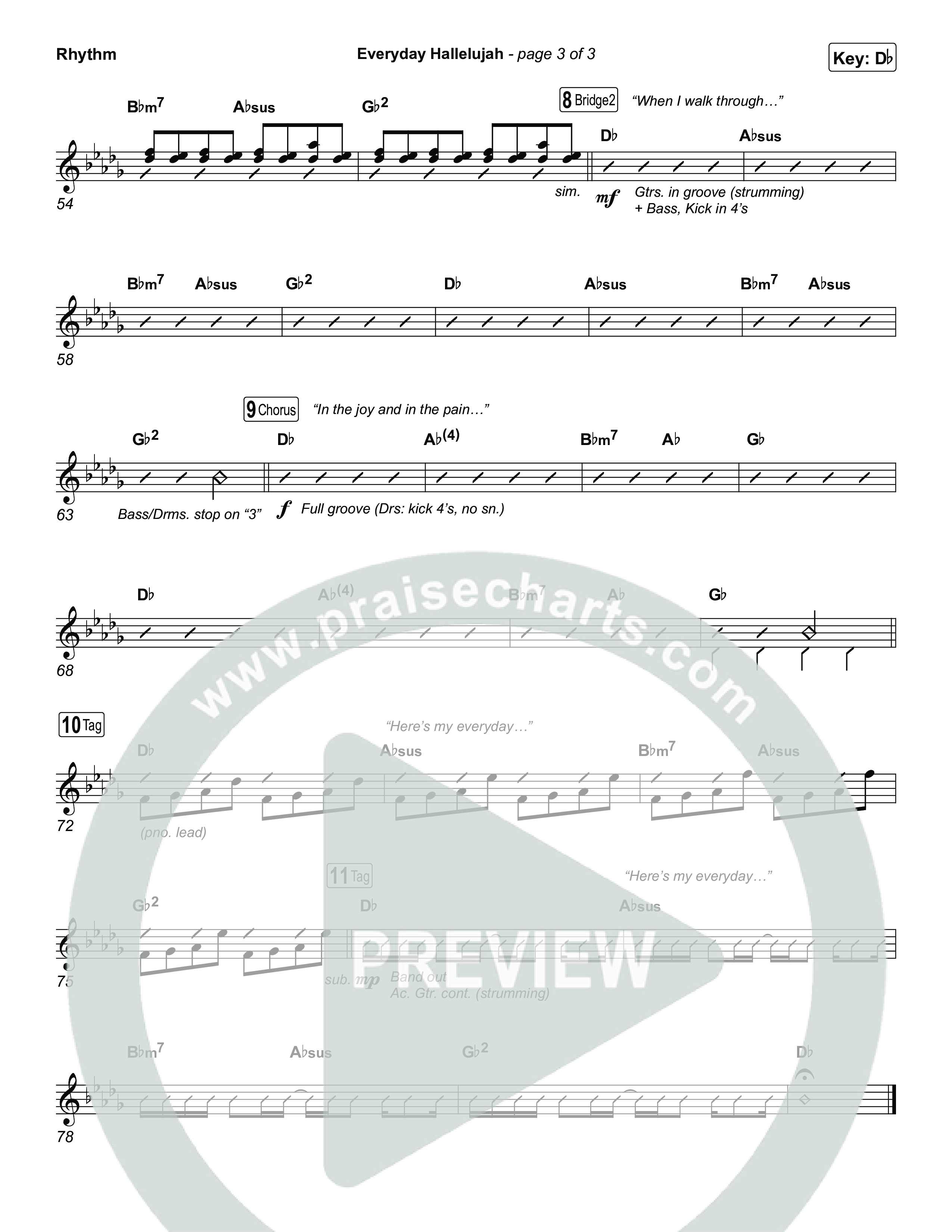 Everyday Hallelujah Rhythm Chart (Phil Wickham)