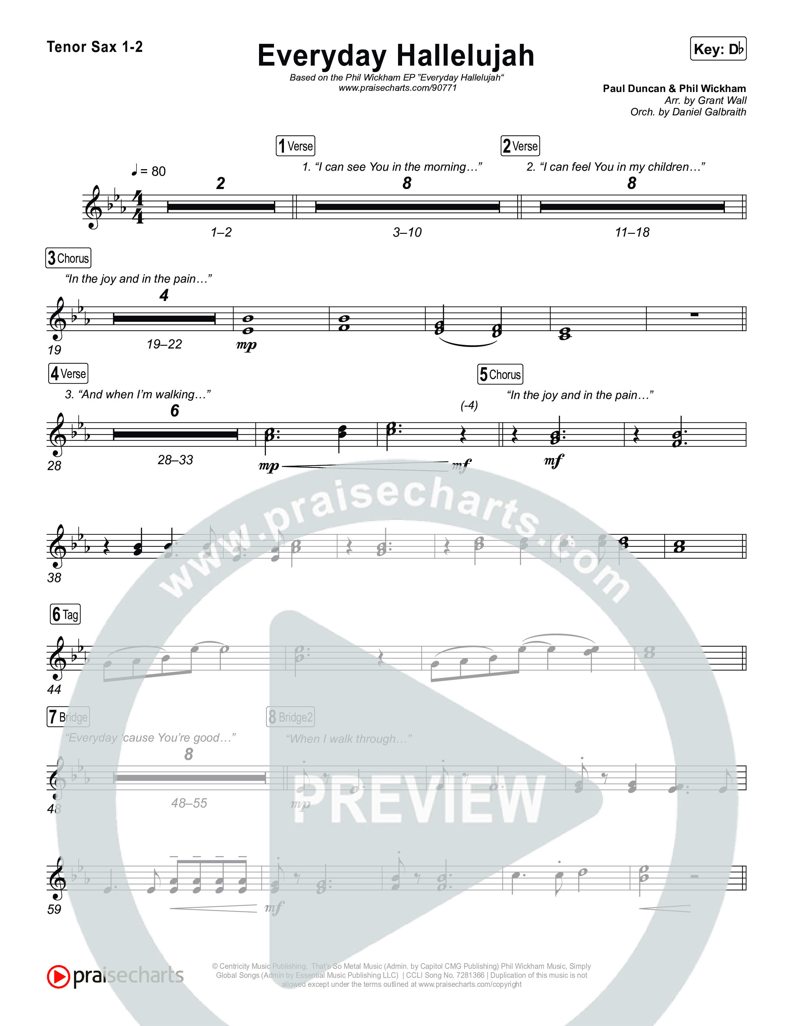 Everyday Hallelujah Sax Pack (Phil Wickham)