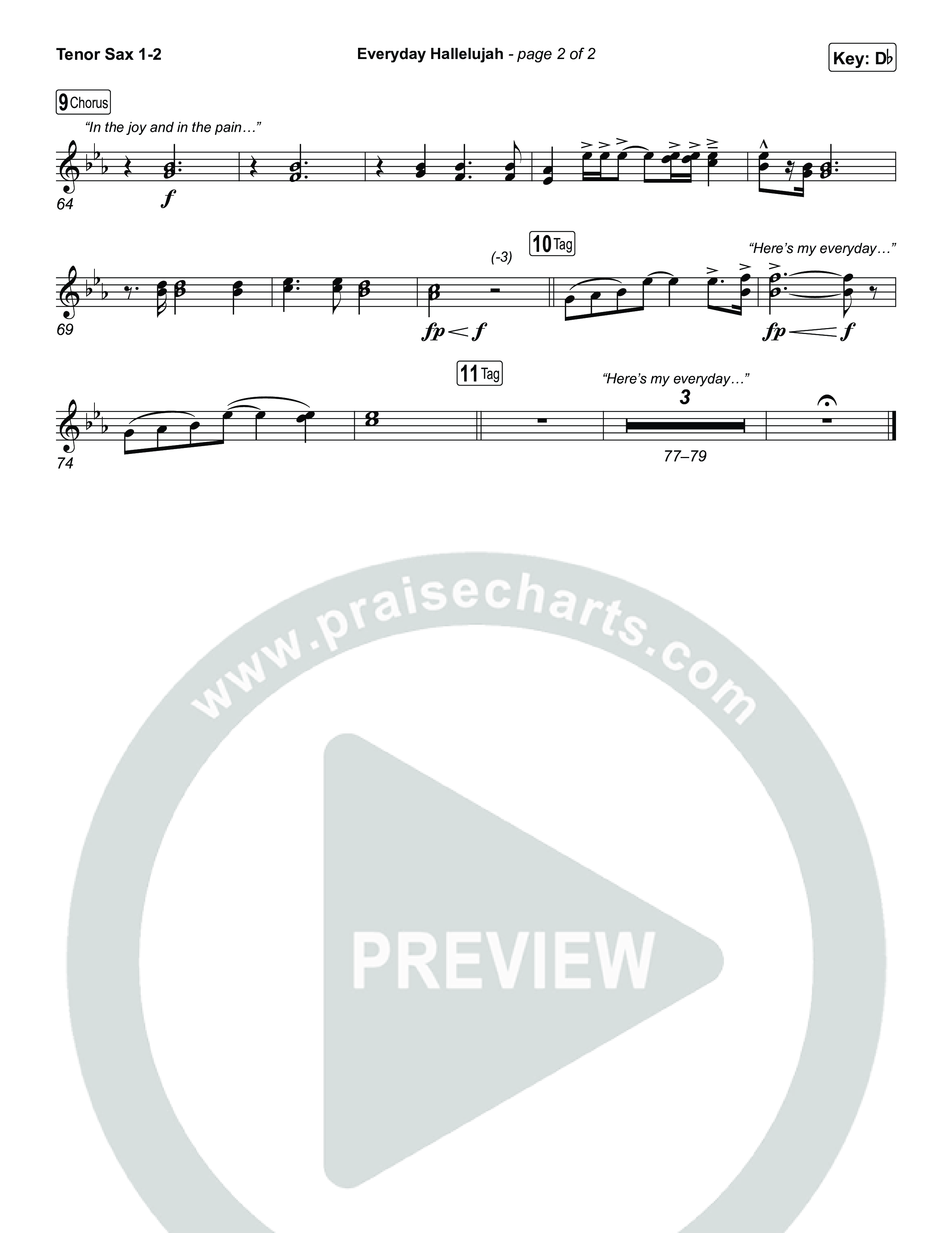 Everyday Hallelujah Tenor Sax 1,2 (Phil Wickham)