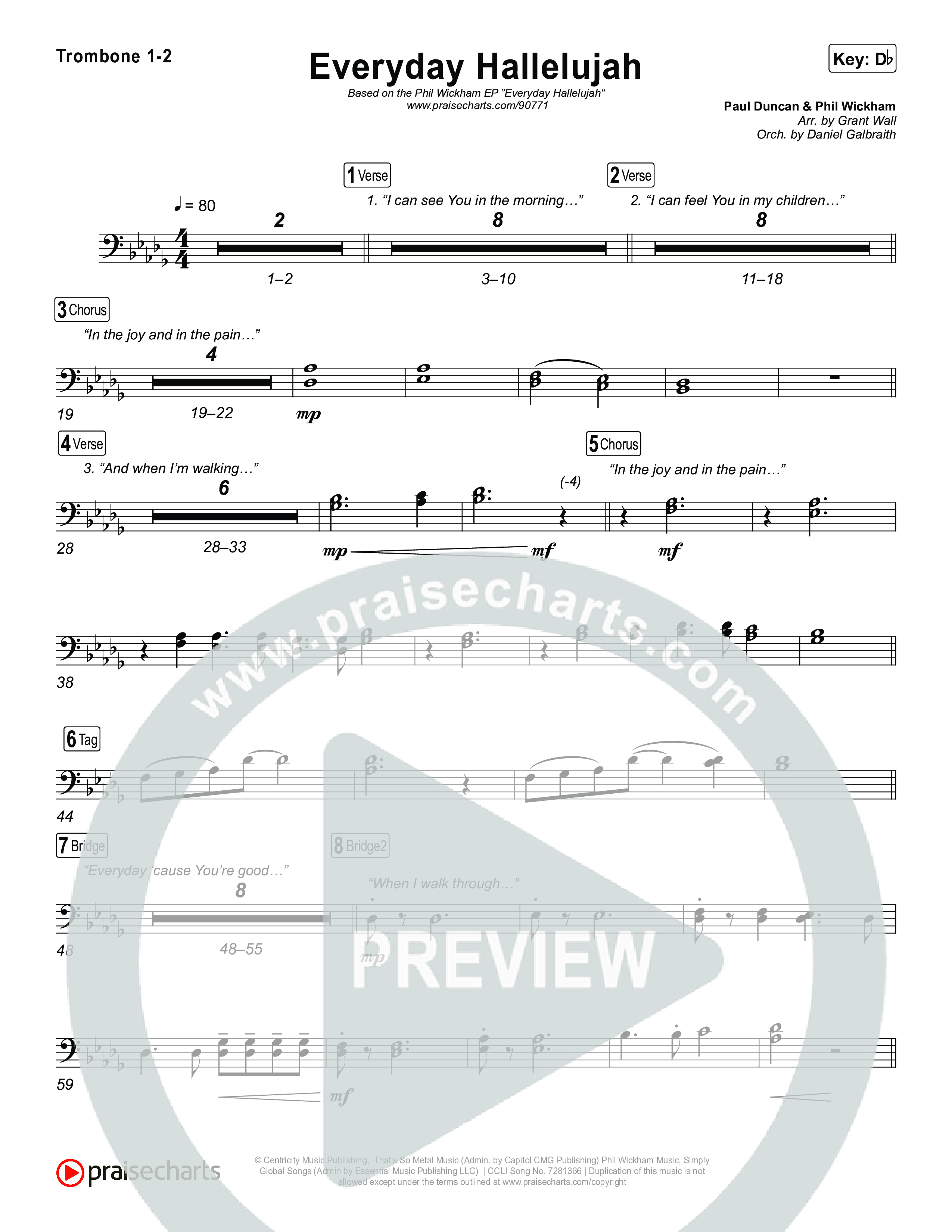 Everyday Hallelujah Trombone 1,2 (Phil Wickham)