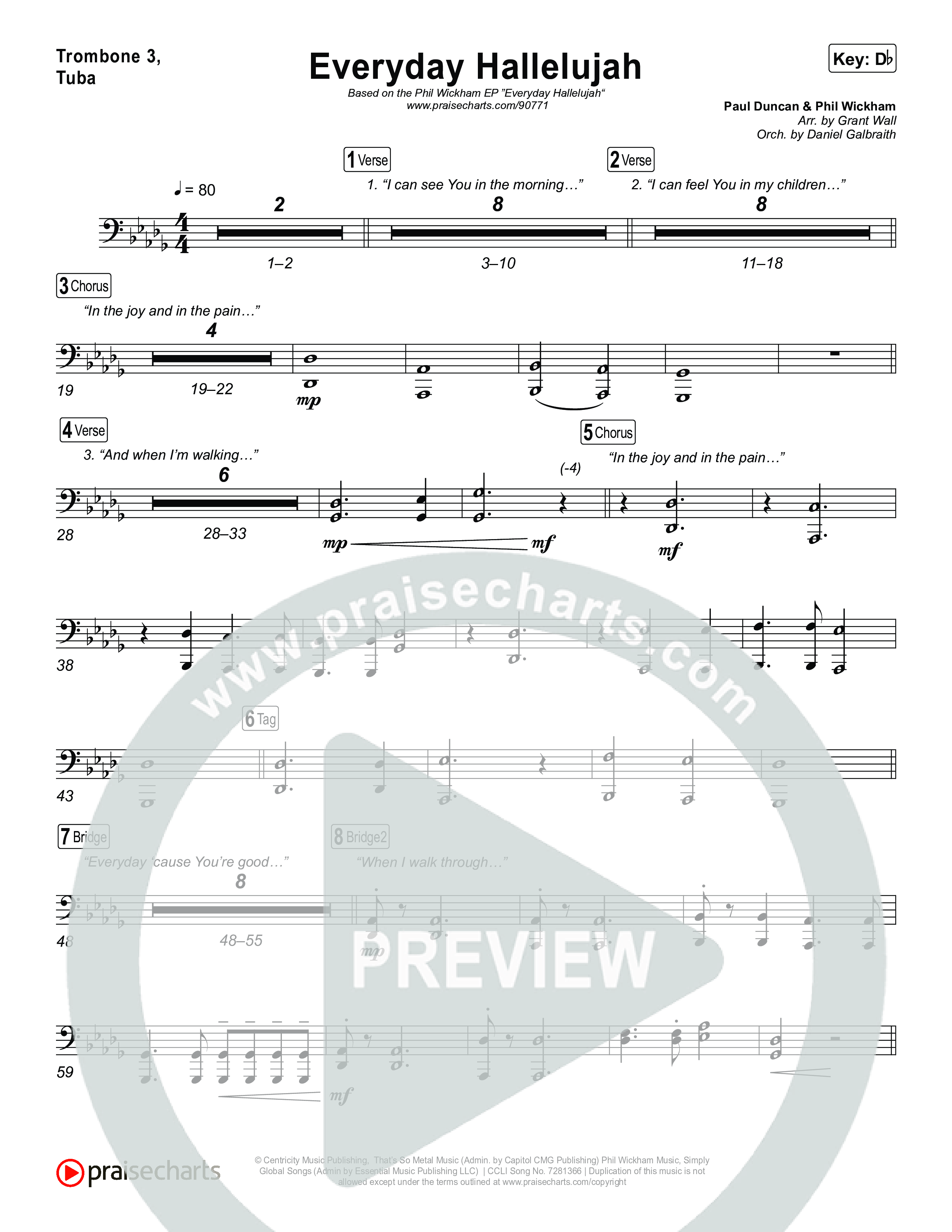 Everyday Hallelujah Trombone 1,2 (Phil Wickham)