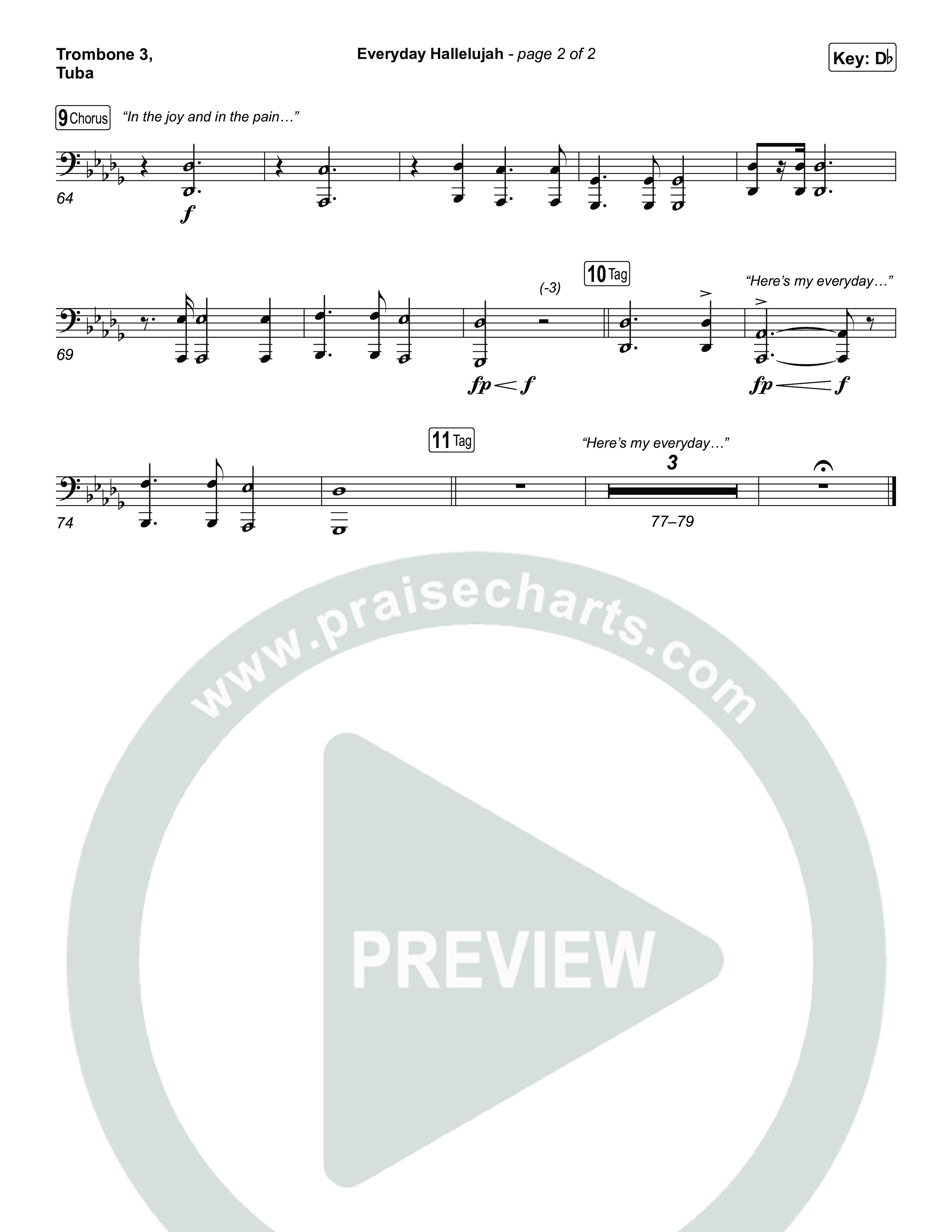 Everyday Hallelujah Trombone 3/Tuba (Phil Wickham)