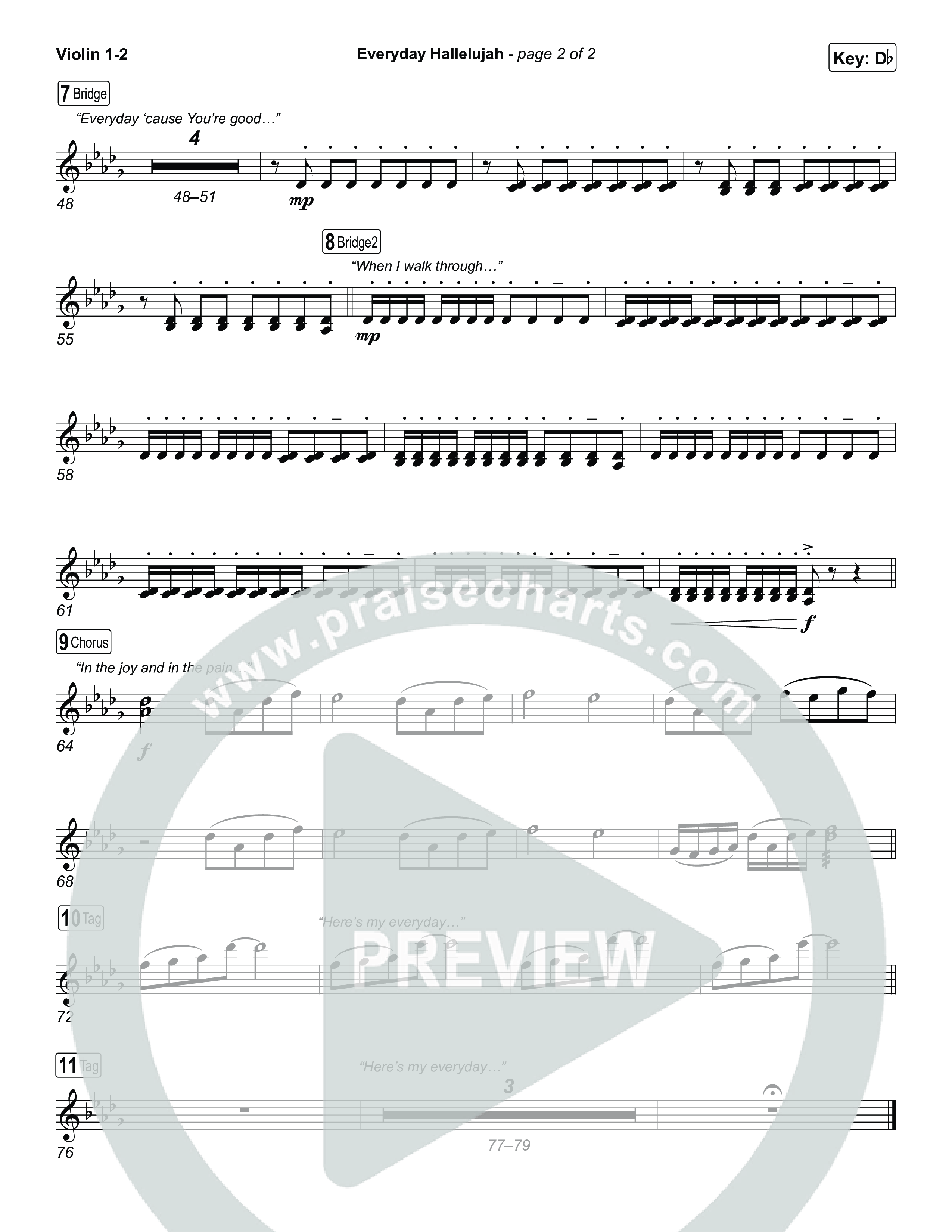 Everyday Hallelujah Violin 1,2 (Phil Wickham)