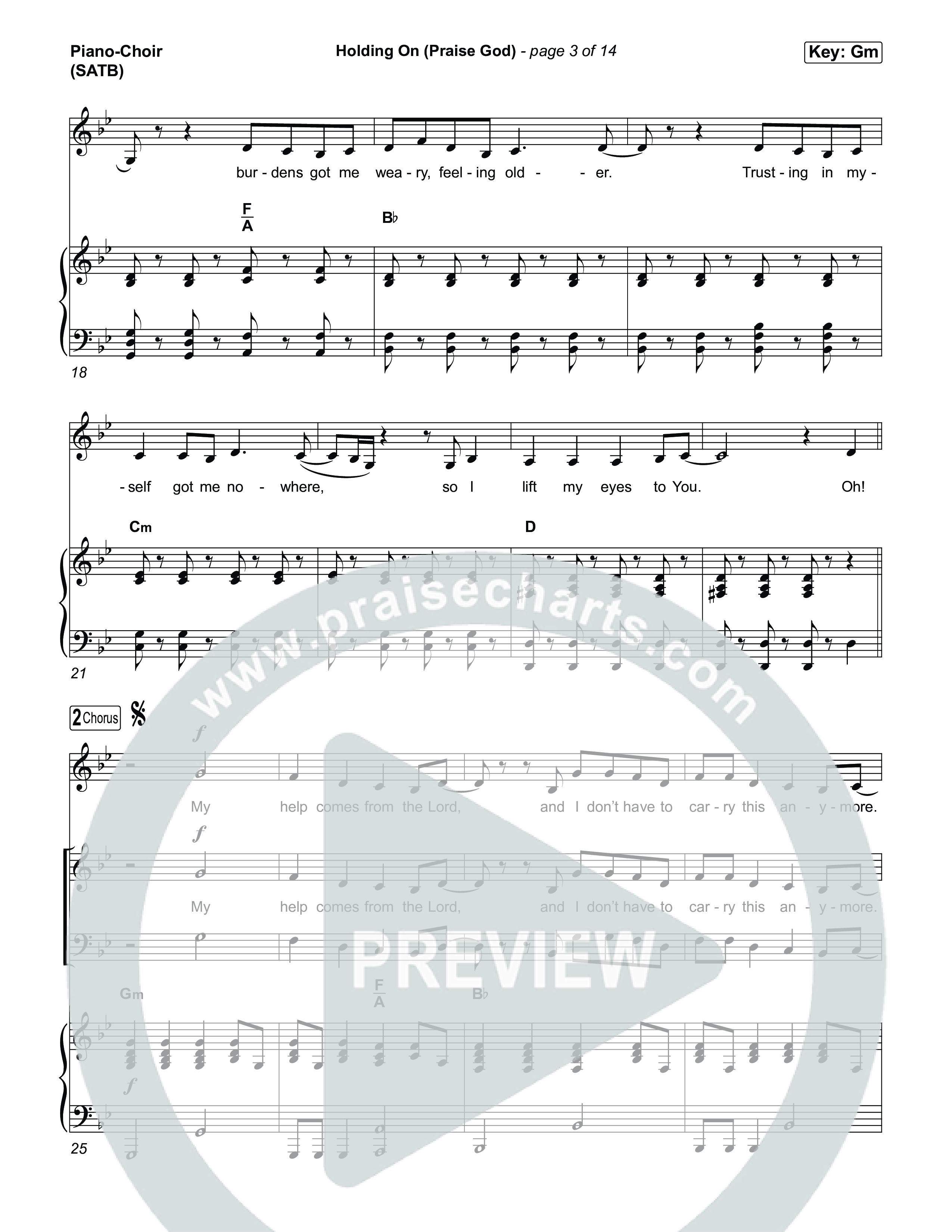 Holding On (Praise God) Piano/Vocal Pack (Jon Reddick)