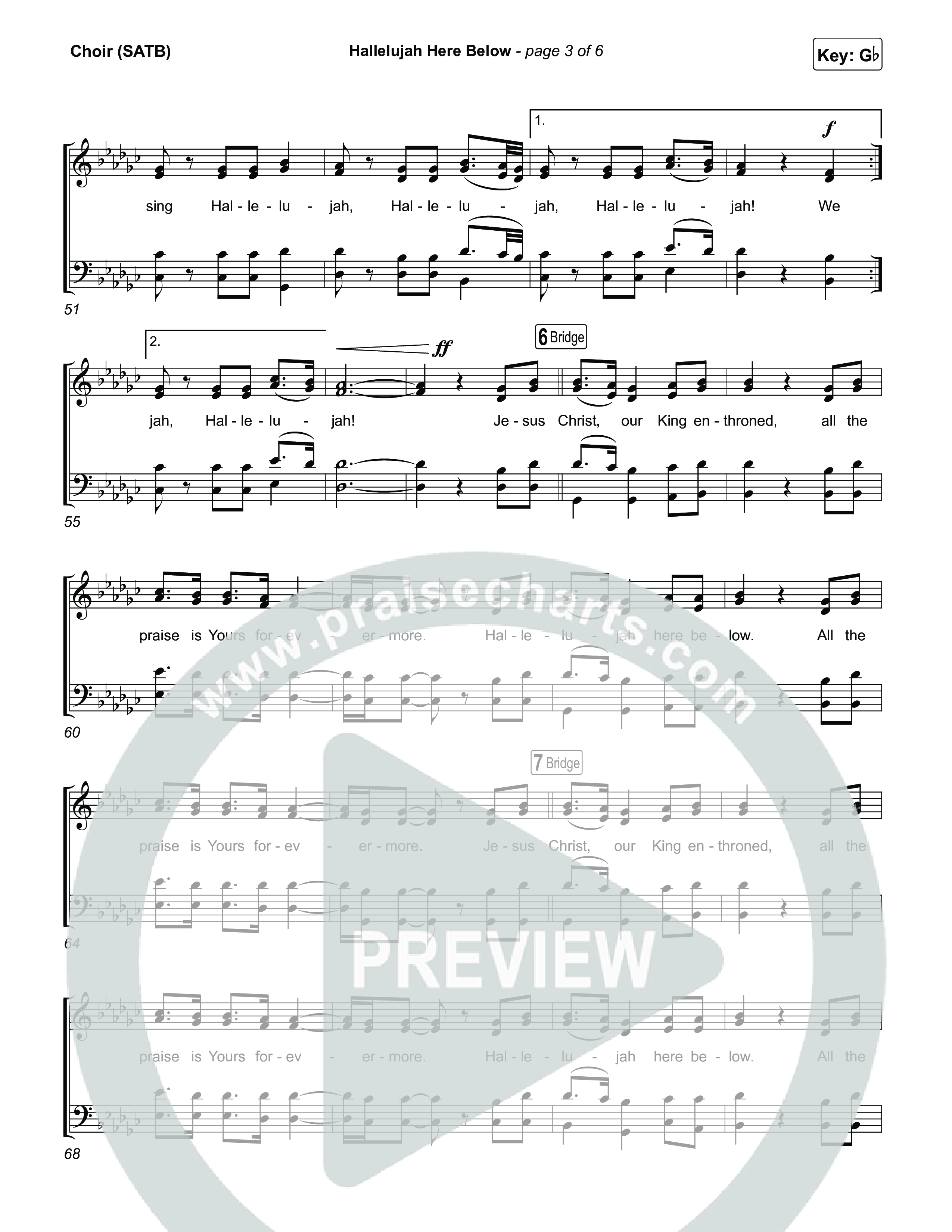 Hallelujah Here Below Choir Sheet (SATB) (Tiffany Hudson)