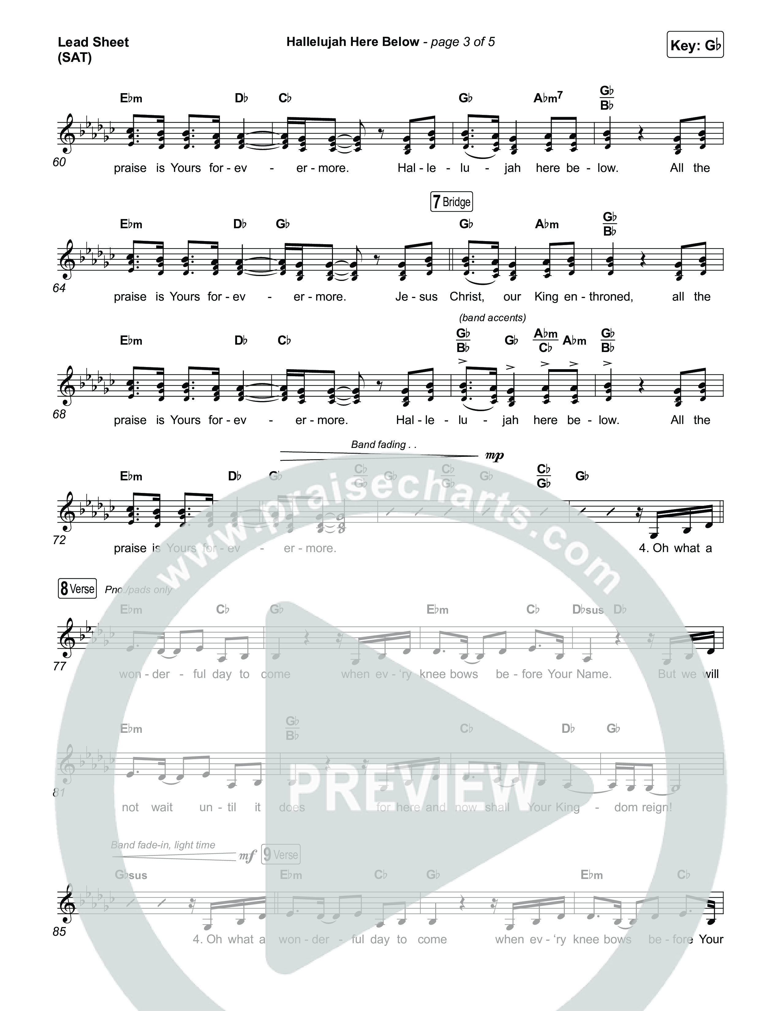 Hallelujah Here Below Lead Sheet (SAT) (Tiffany Hudson)