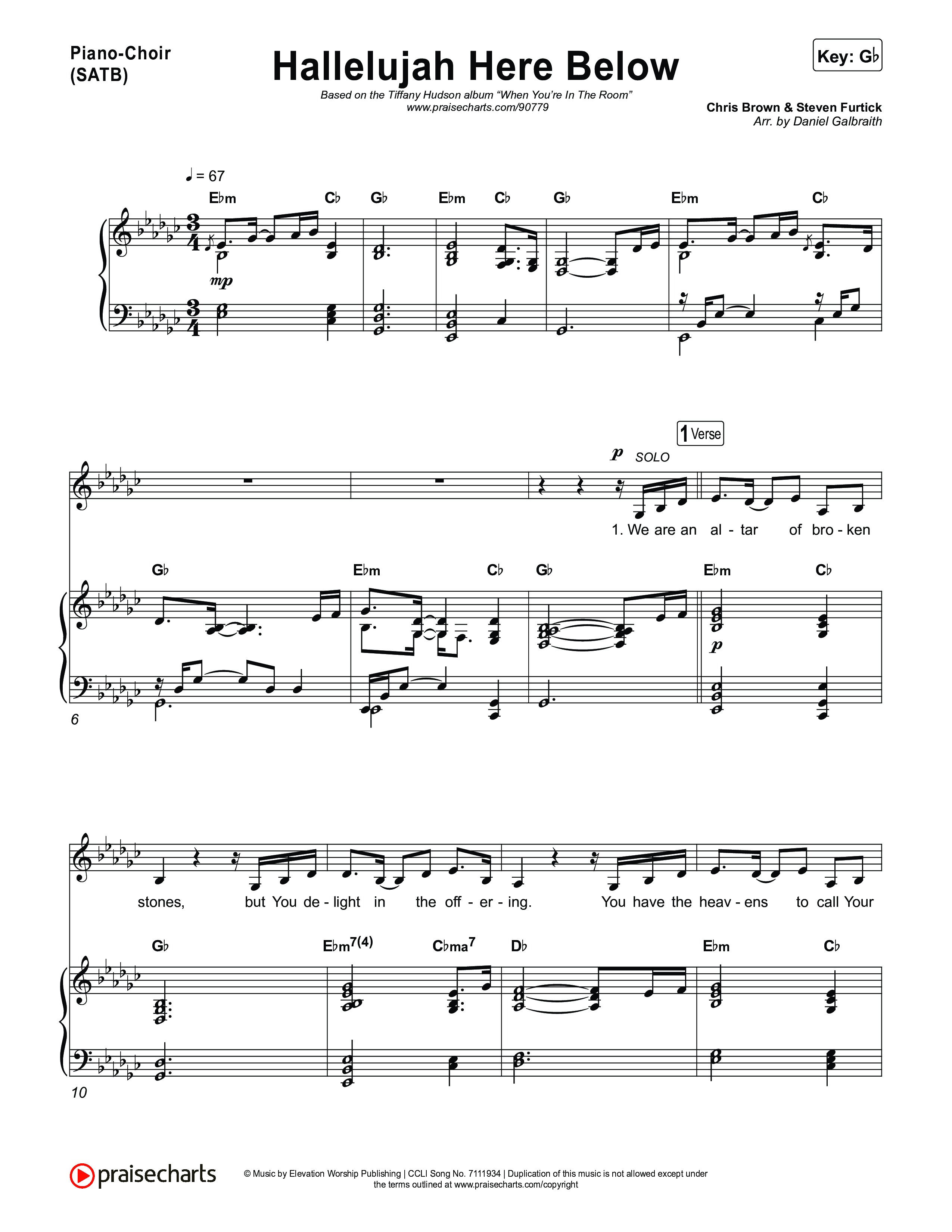 Hallelujah Here Below Piano/Vocal Pack (Tiffany Hudson)