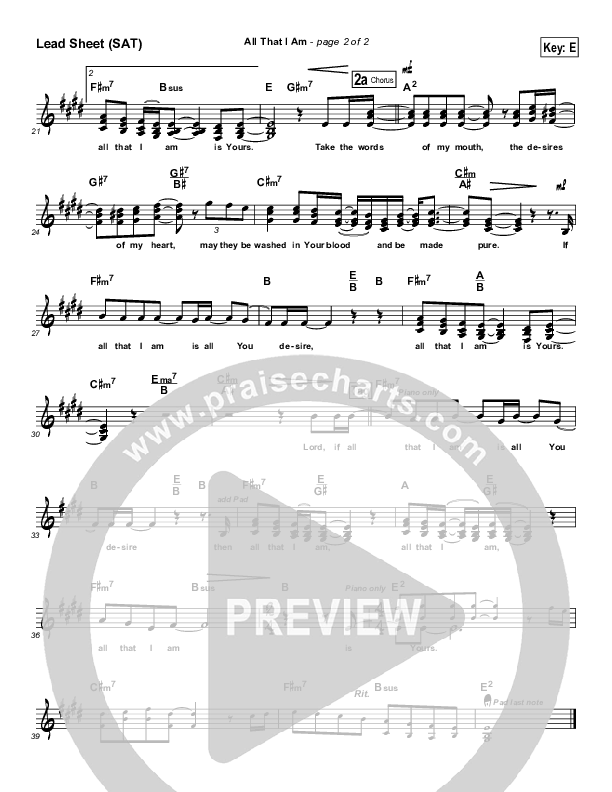 All That I Am Lead Sheet (Kevin Pledger)