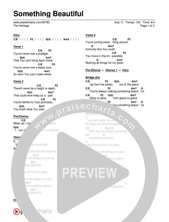 Something Beautiful Chords & Lyrics (The Heritage)
