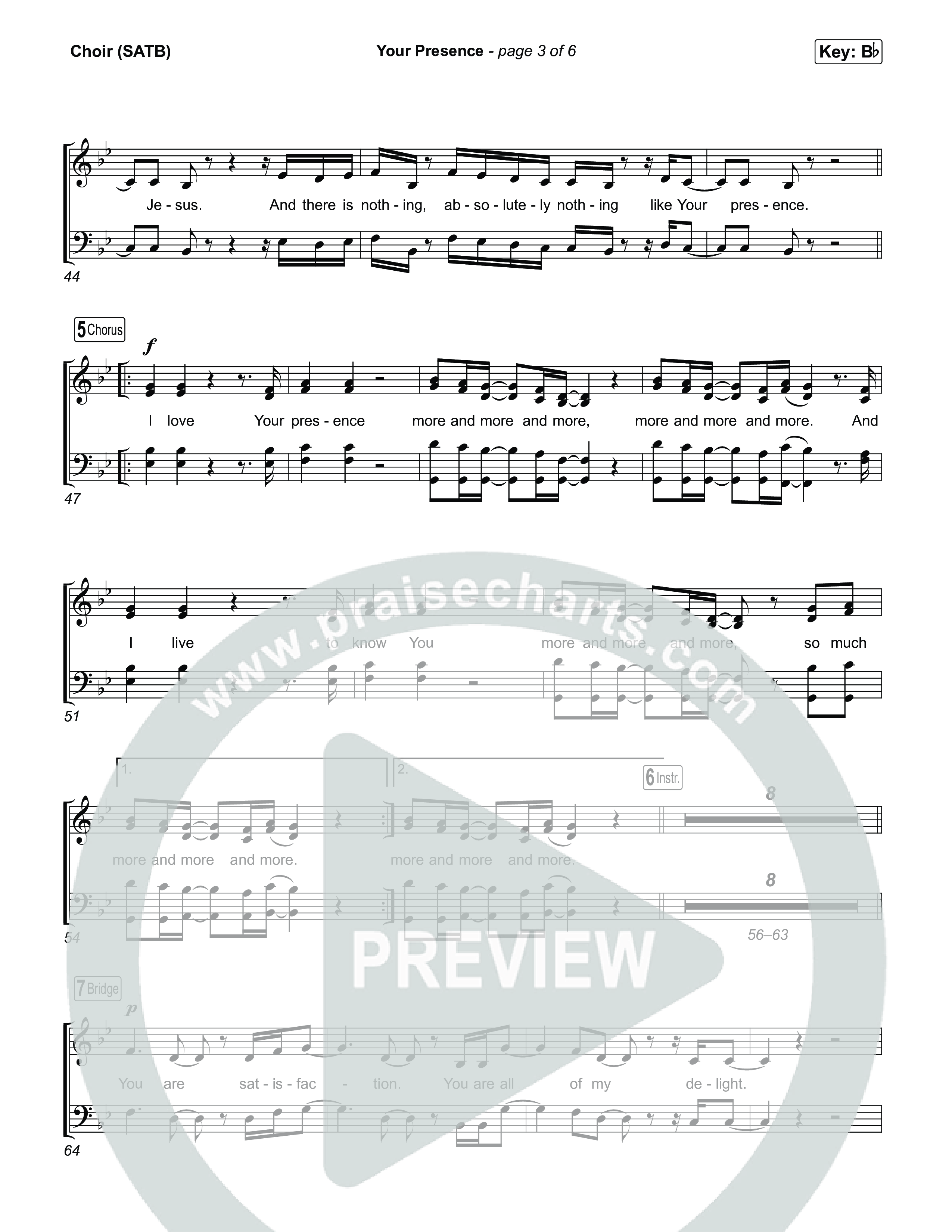 Your Presence Choir Sheet (SATB) (Tiffany Hudson)