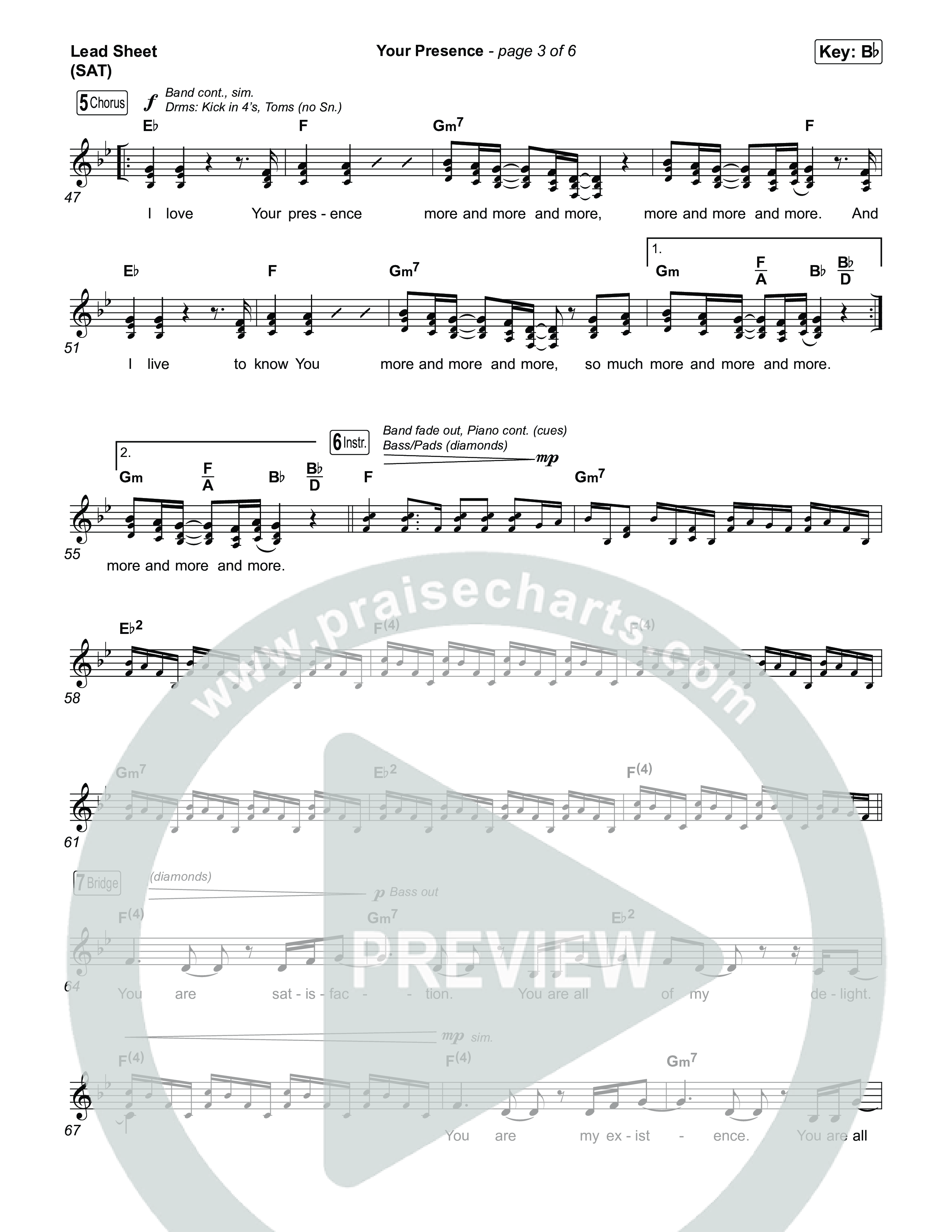 Your Presence Lead Sheet (SAT) (Tiffany Hudson)