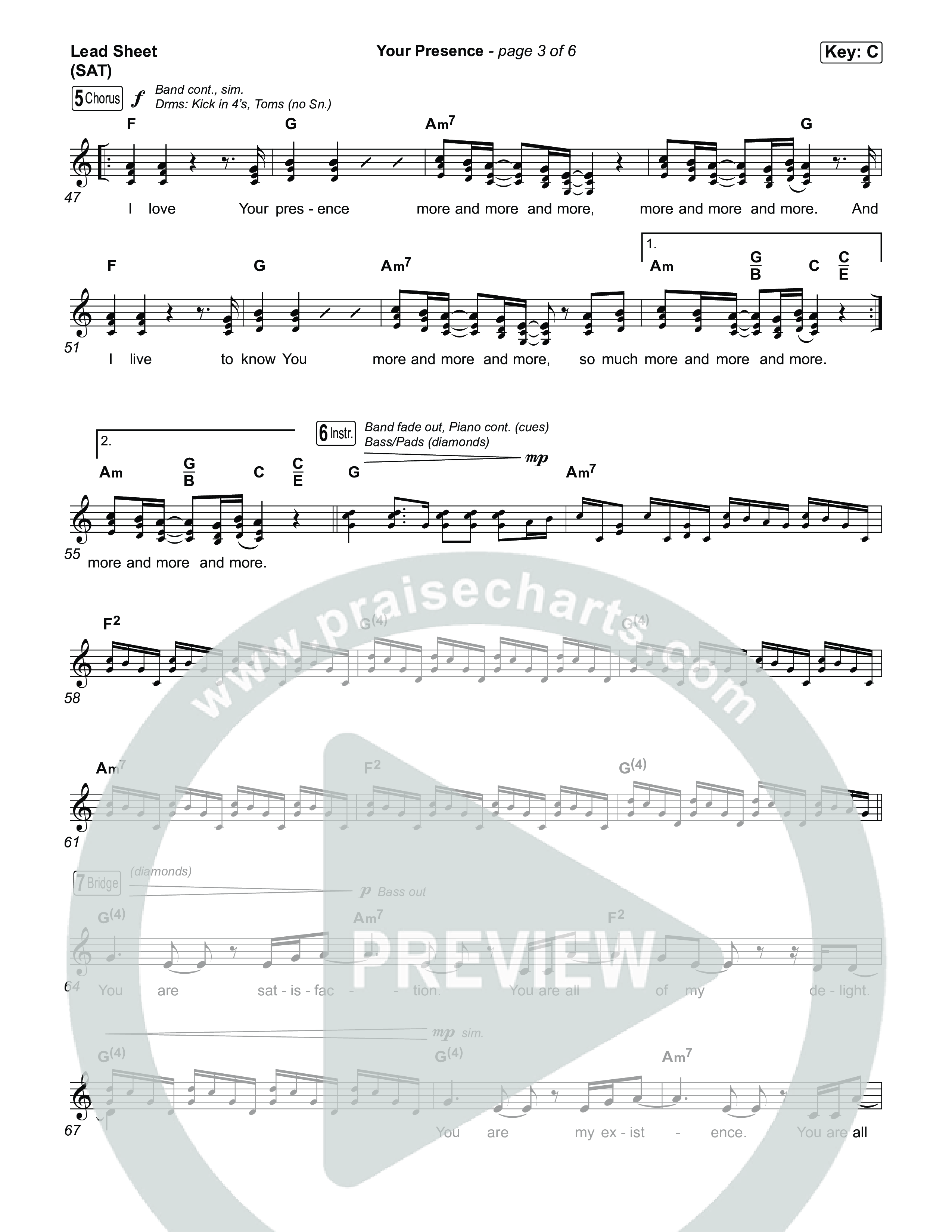 Your Presence Lead Sheet (SAT) (Tiffany Hudson)