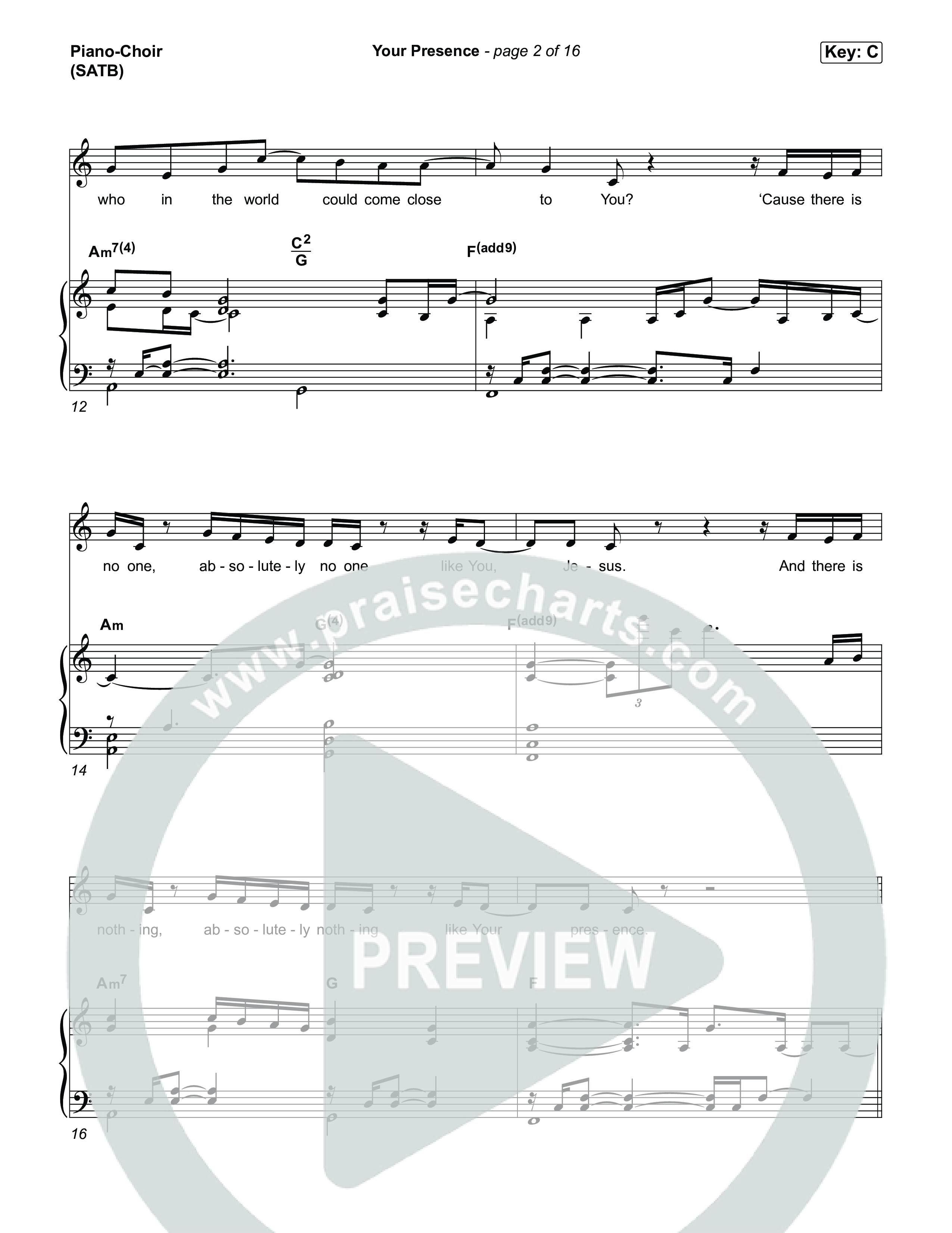 Your Presence Piano/Vocal (SATB) (Tiffany Hudson)