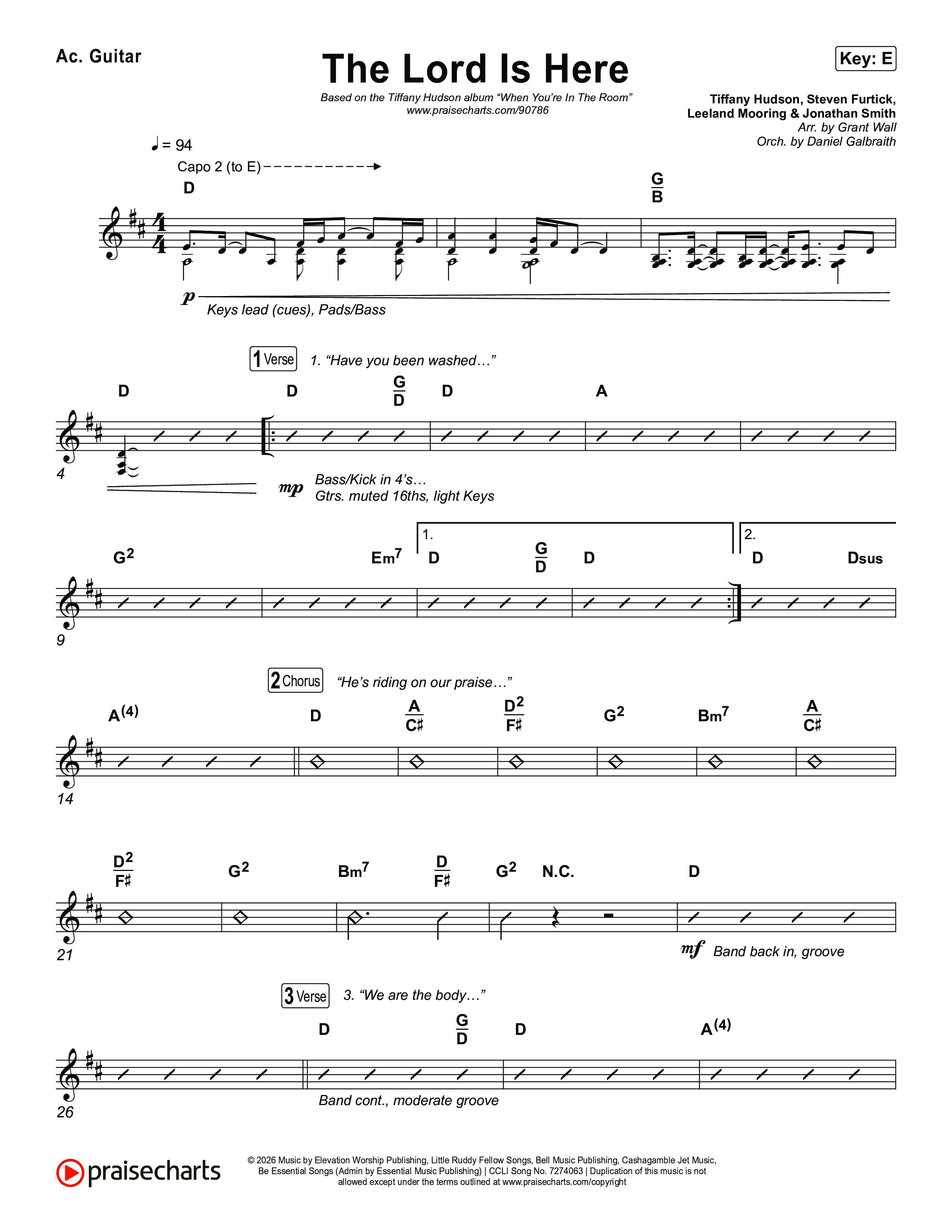 The Lord Is Here Acoustic Guitar (Tiffany Hudson)