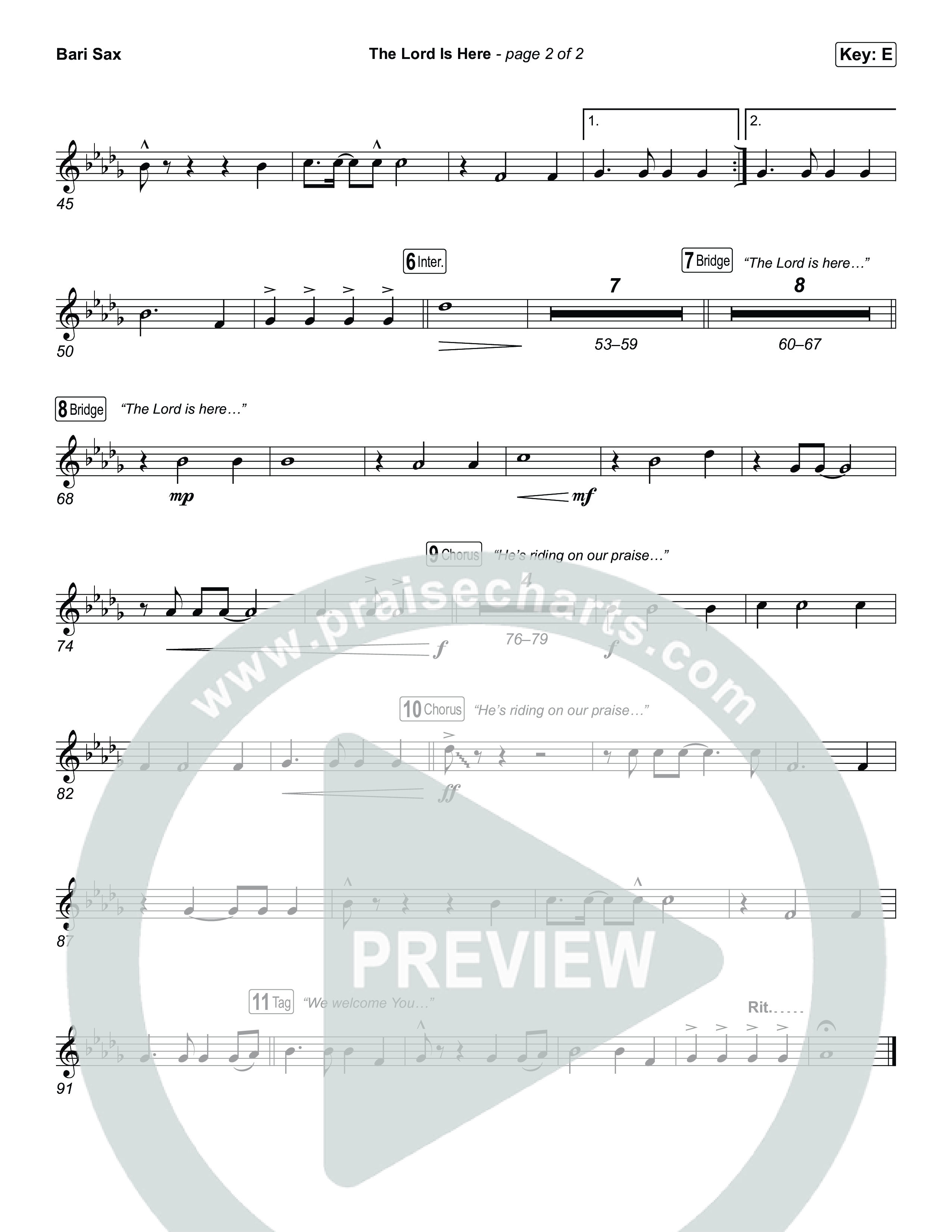 The Lord Is Here Bari Sax (Tiffany Hudson)