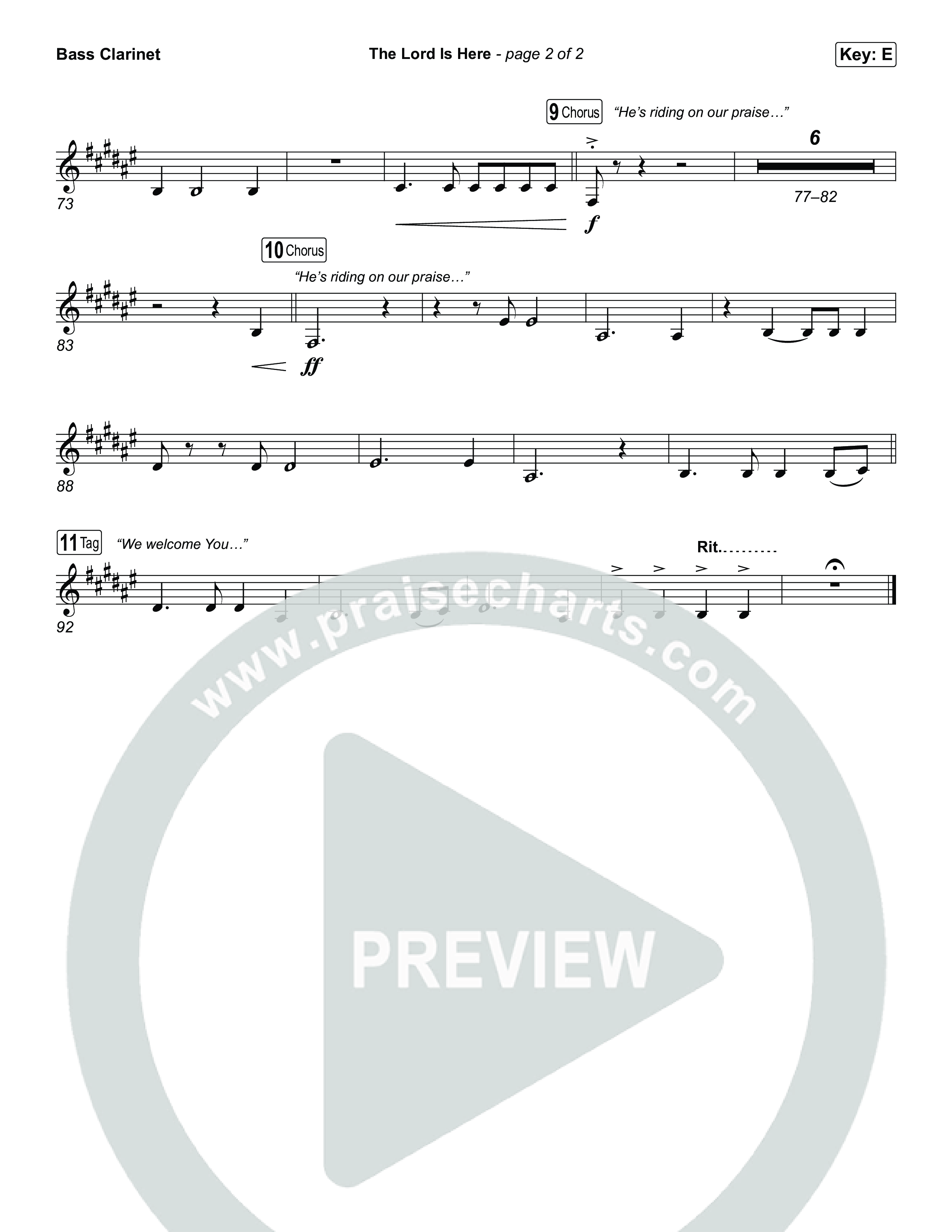 The Lord Is Here Bass Clarinet (Tiffany Hudson)