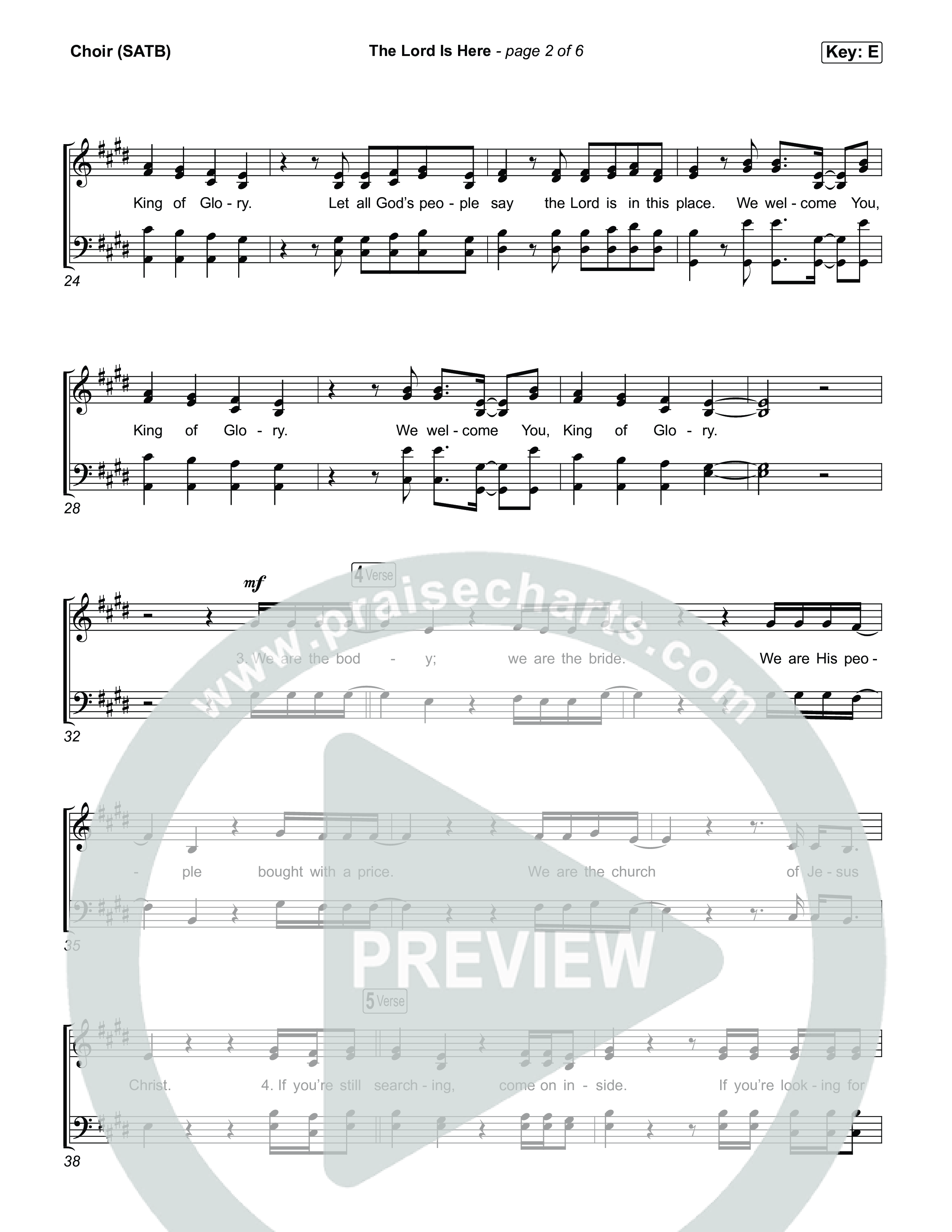 The Lord Is Here Choir Sheet (SATB) (Tiffany Hudson)