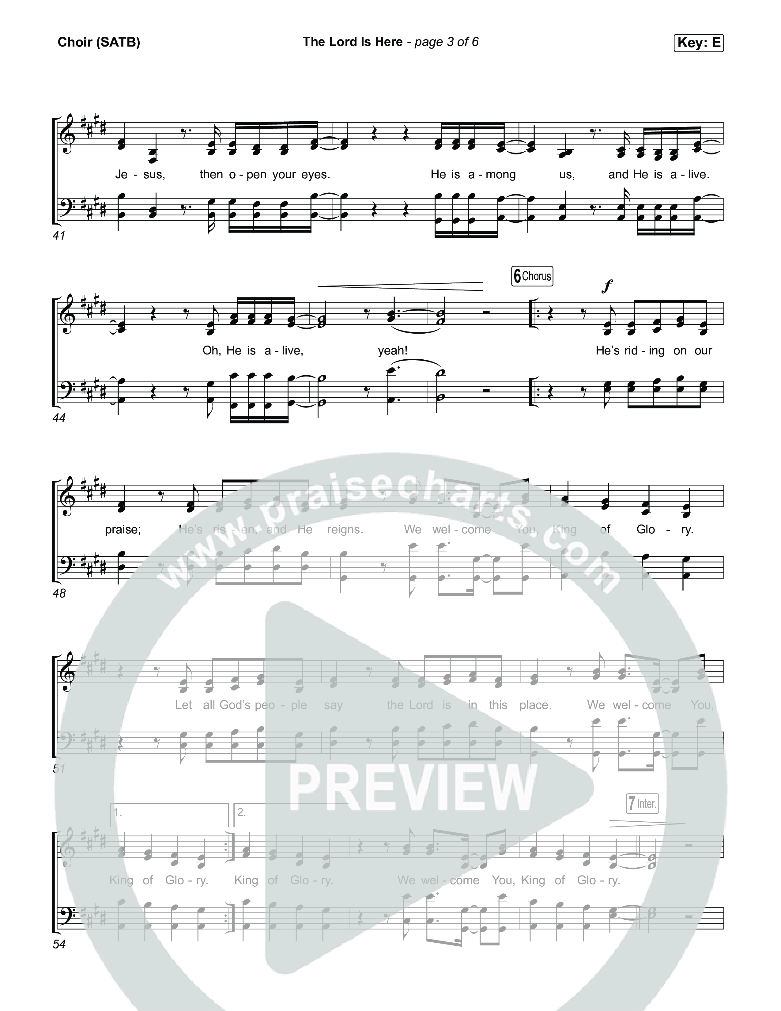 The Lord Is Here Choir Sheet (SATB) (Tiffany Hudson)