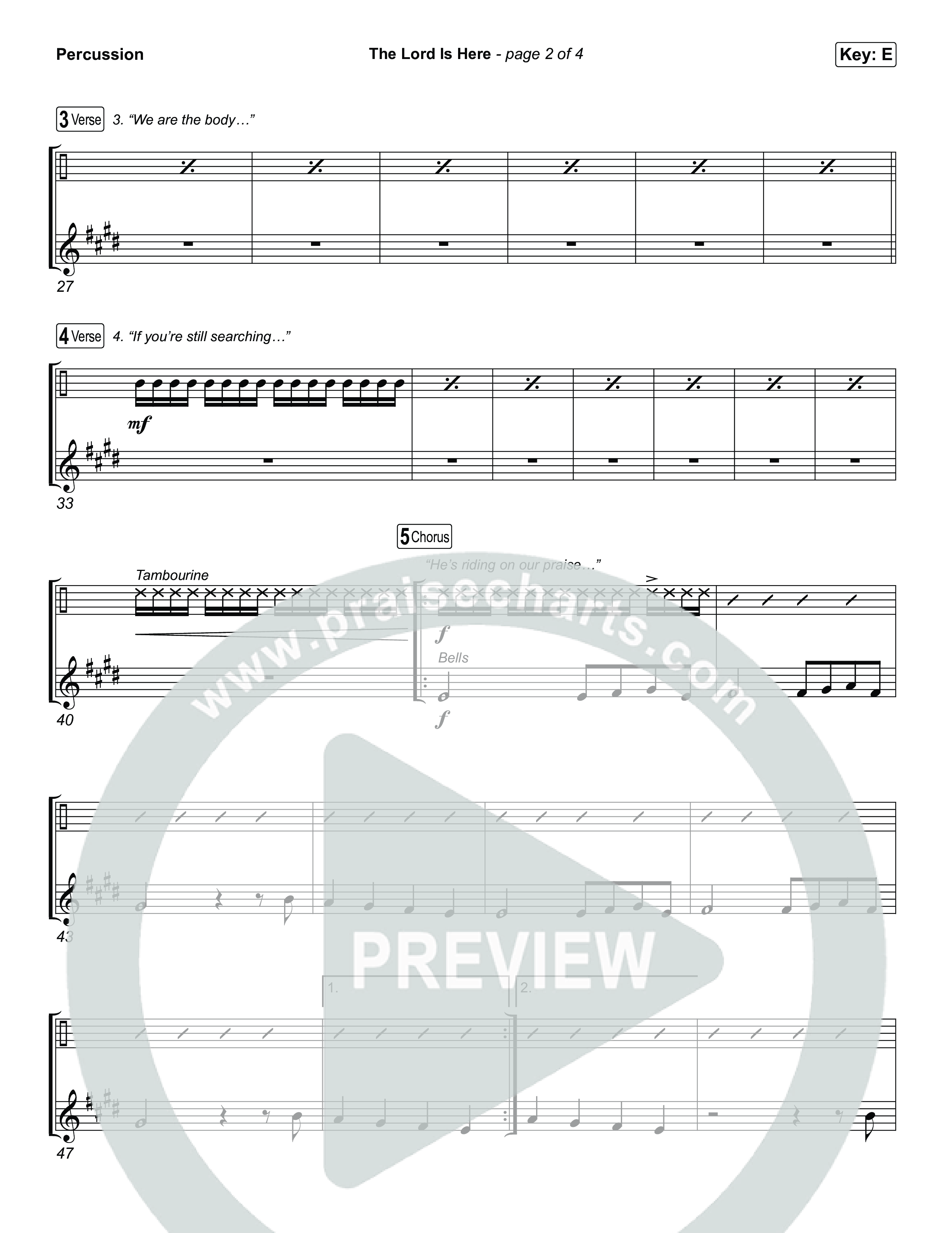 The Lord Is Here Percussion (Tiffany Hudson)