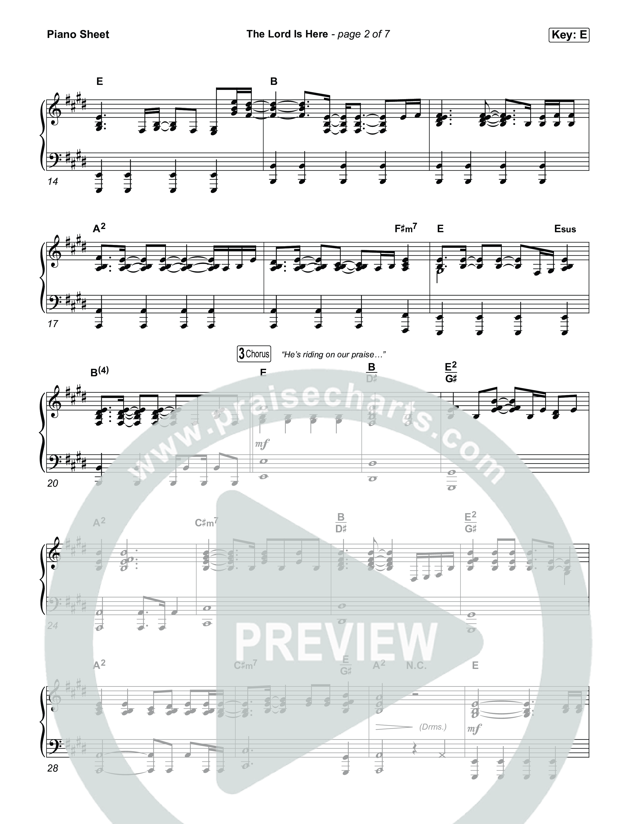 The Lord Is Here Piano Sheet (Tiffany Hudson)