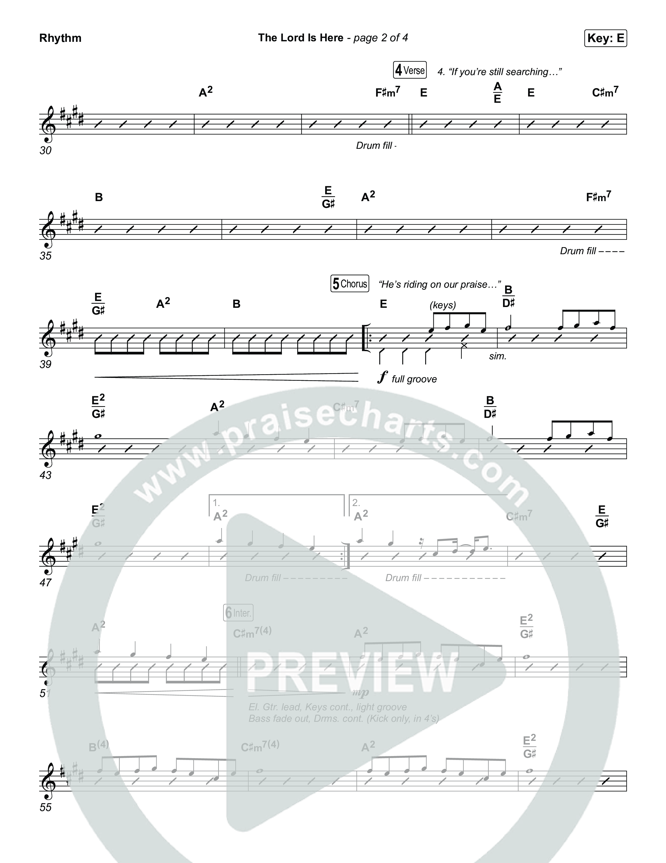 The Lord Is Here Rhythm Chart (Tiffany Hudson)