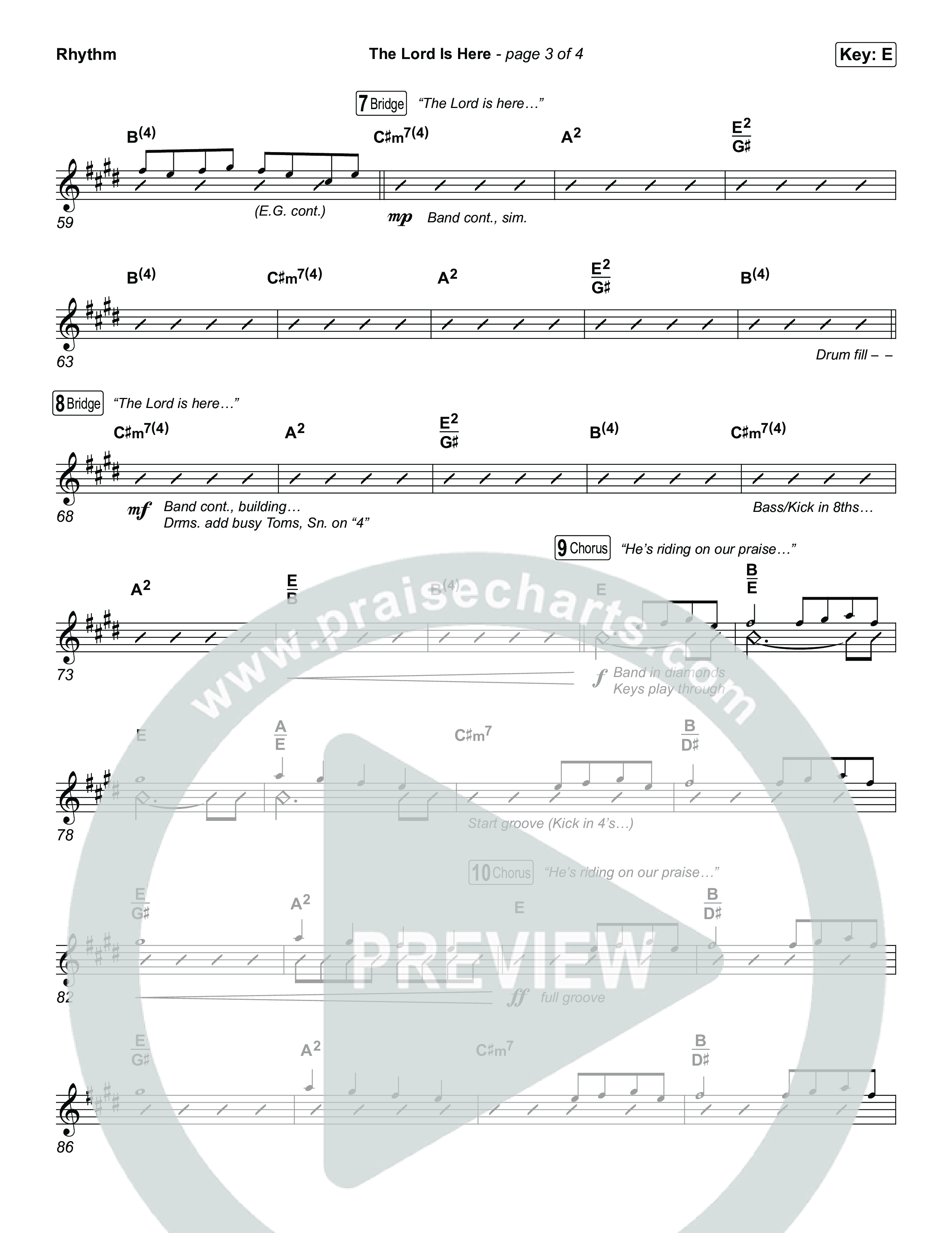 The Lord Is Here Rhythm Chart (Tiffany Hudson)