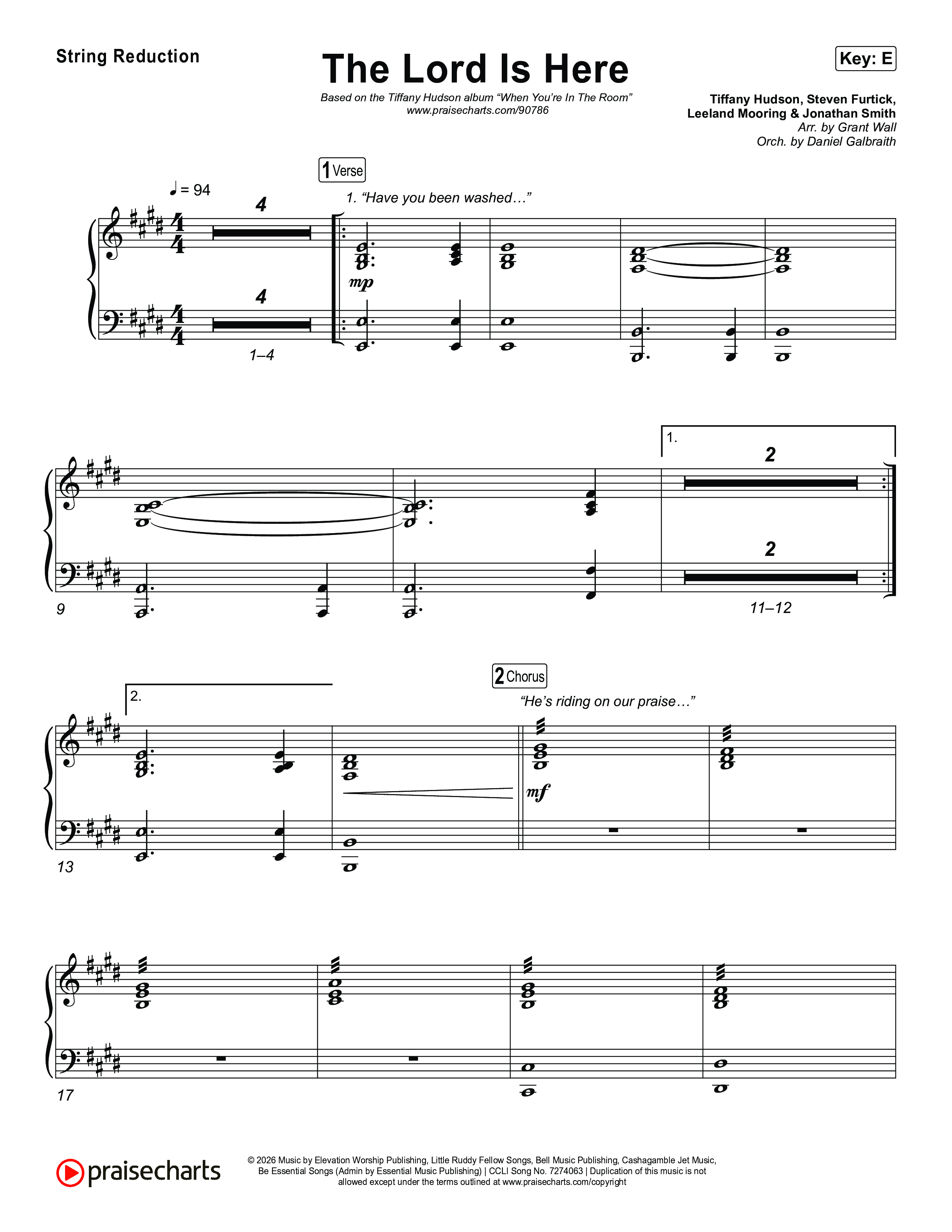 The Lord Is Here String Reduction (Tiffany Hudson)