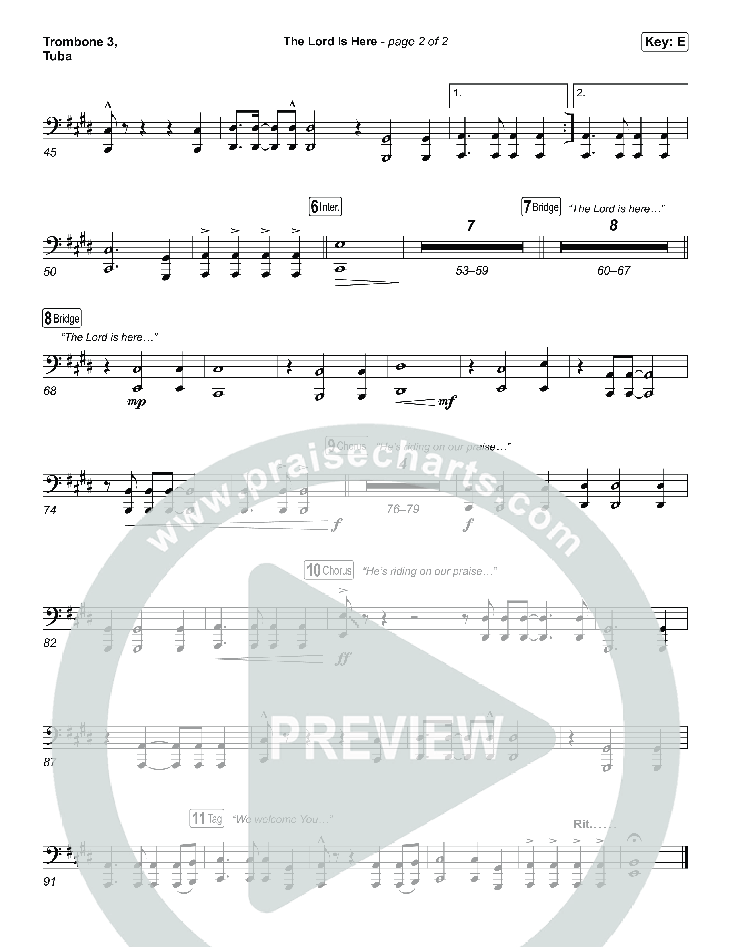The Lord Is Here Trombone 3/Tuba (Tiffany Hudson)