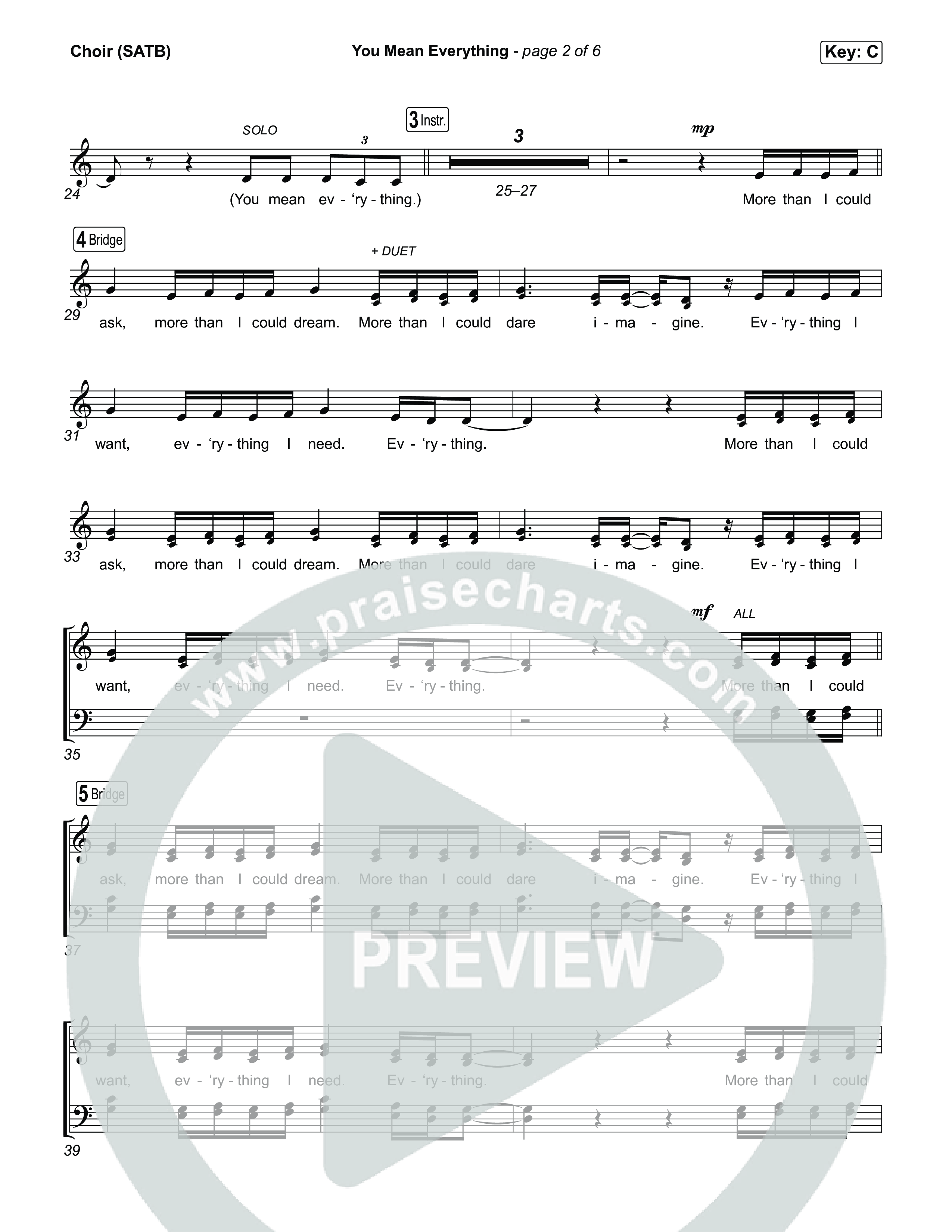 You Mean Everything Choir Sheet (SATB) (Tiffany Hudson)