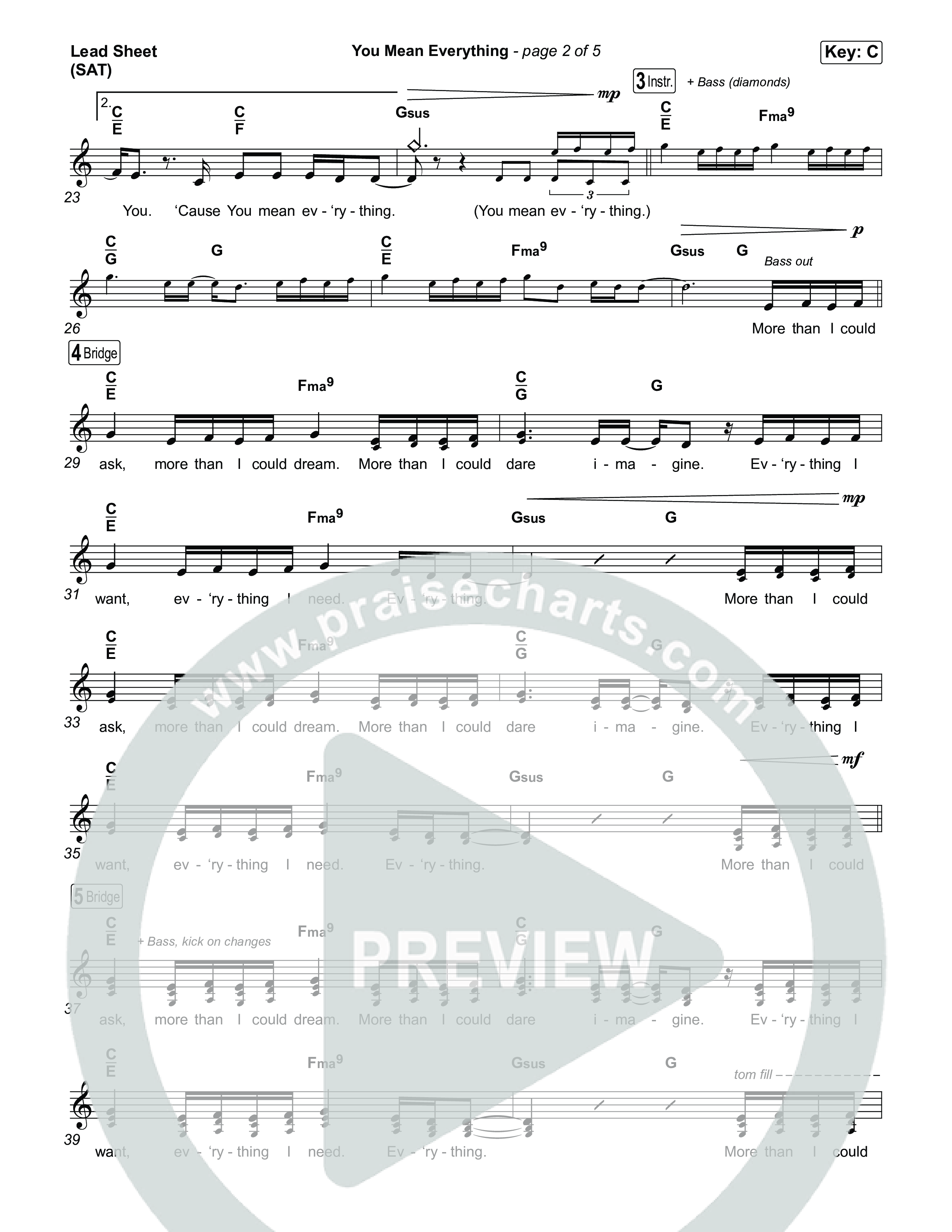 You Mean Everything Lead Sheet (SAT) (Tiffany Hudson)