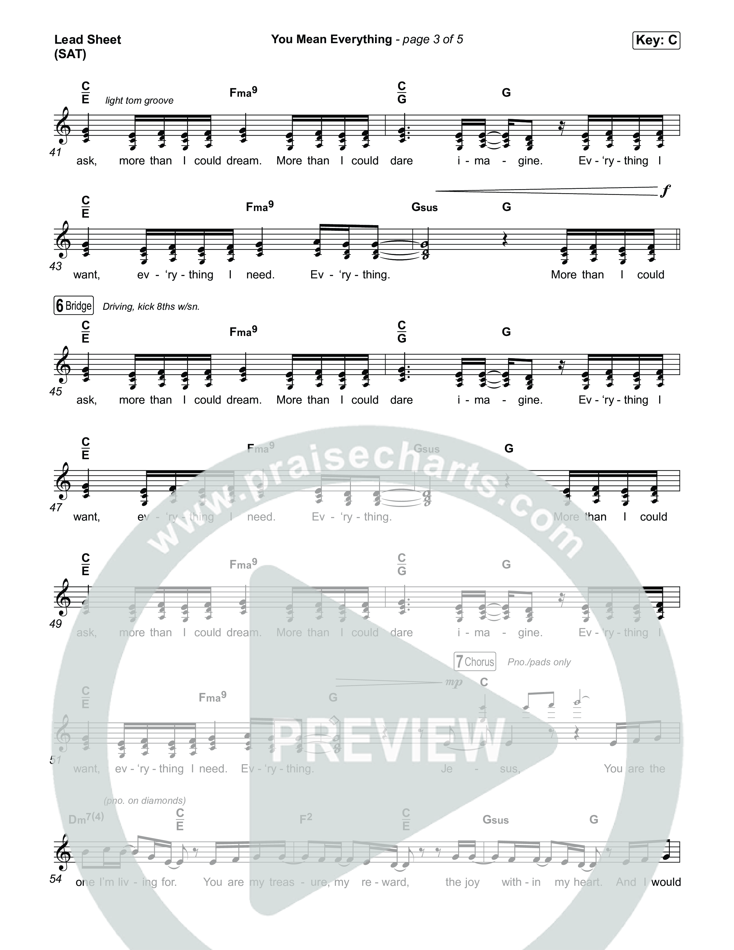 You Mean Everything Lead Sheet (SAT) (Tiffany Hudson)