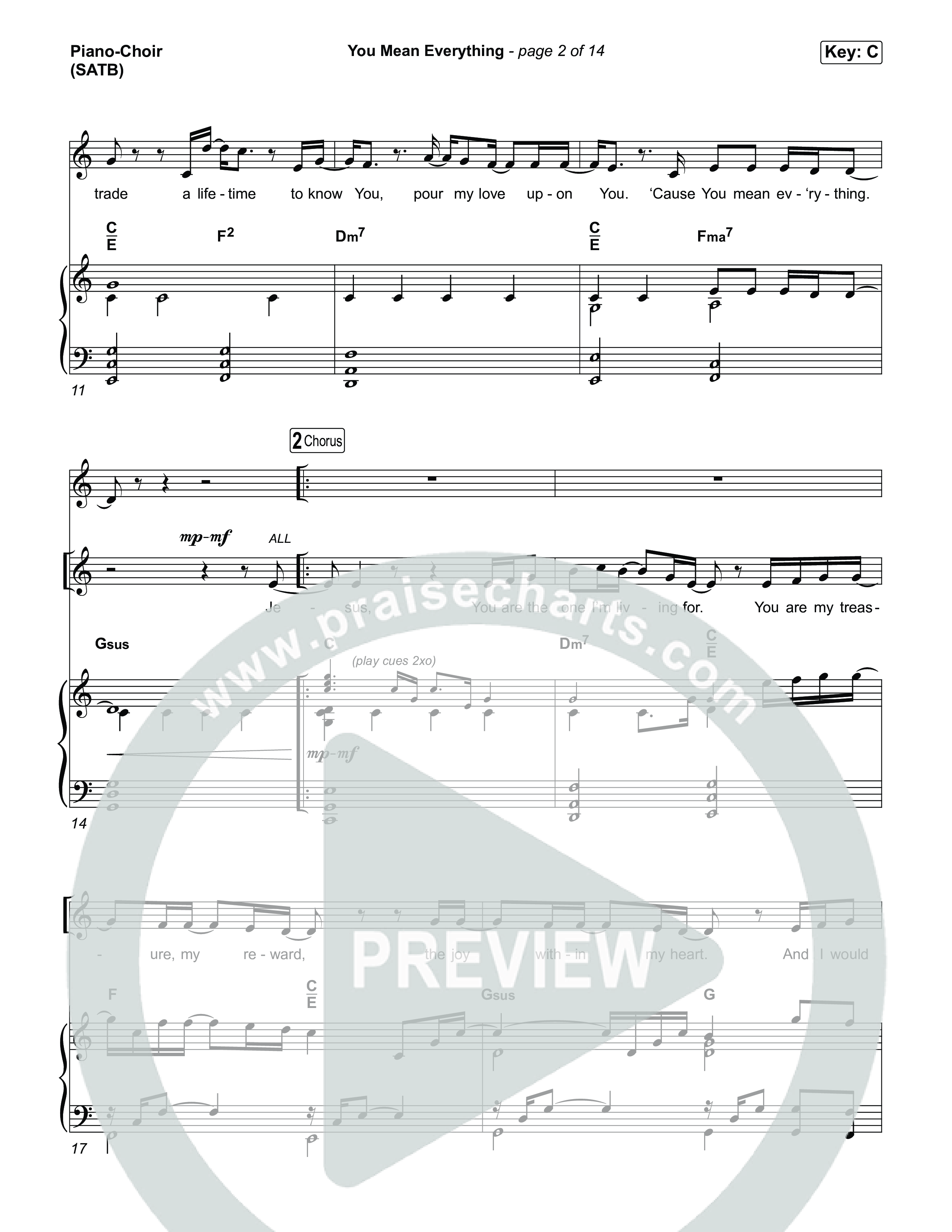 You Mean Everything Piano/Vocal (SATB) (Tiffany Hudson)