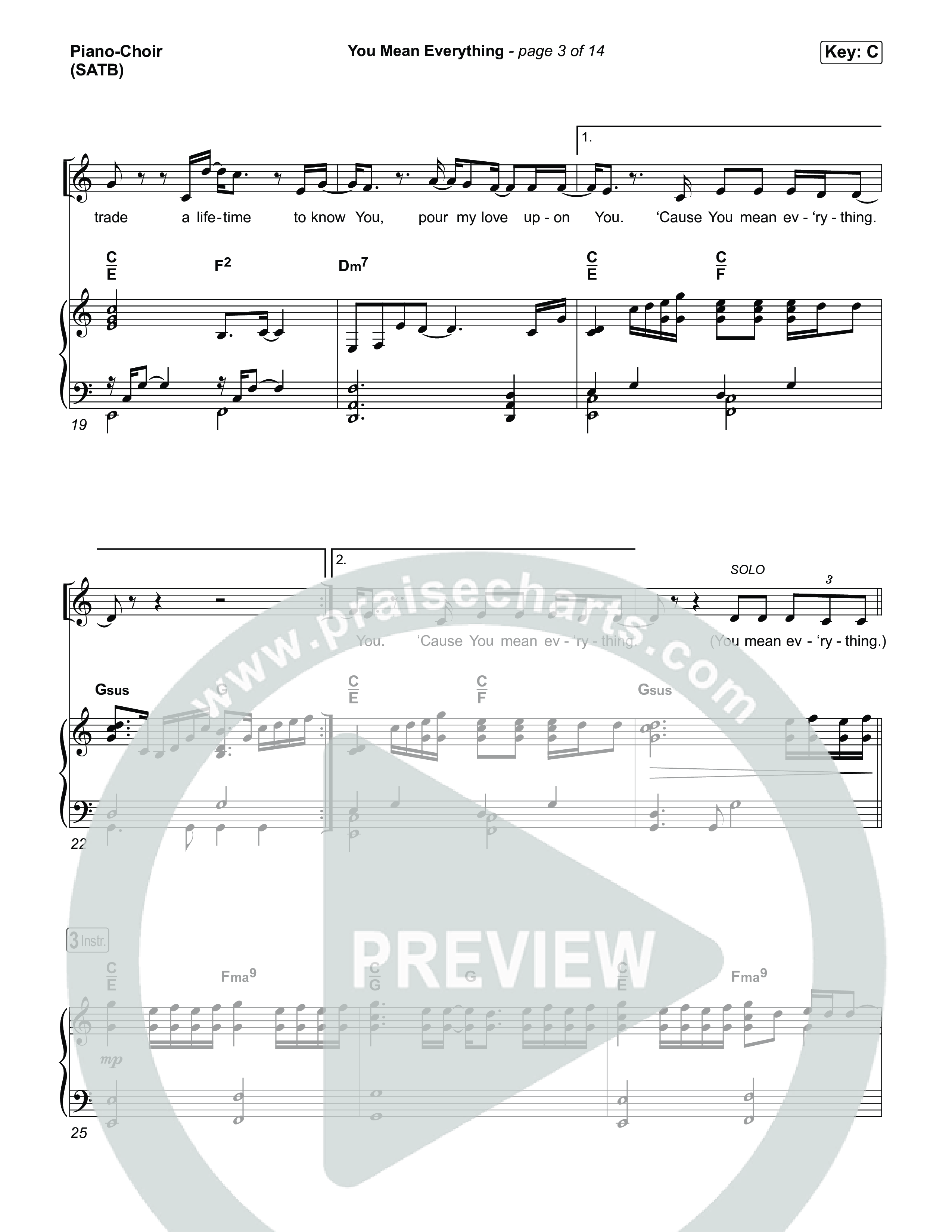 You Mean Everything Piano/Vocal (SATB) (Tiffany Hudson)