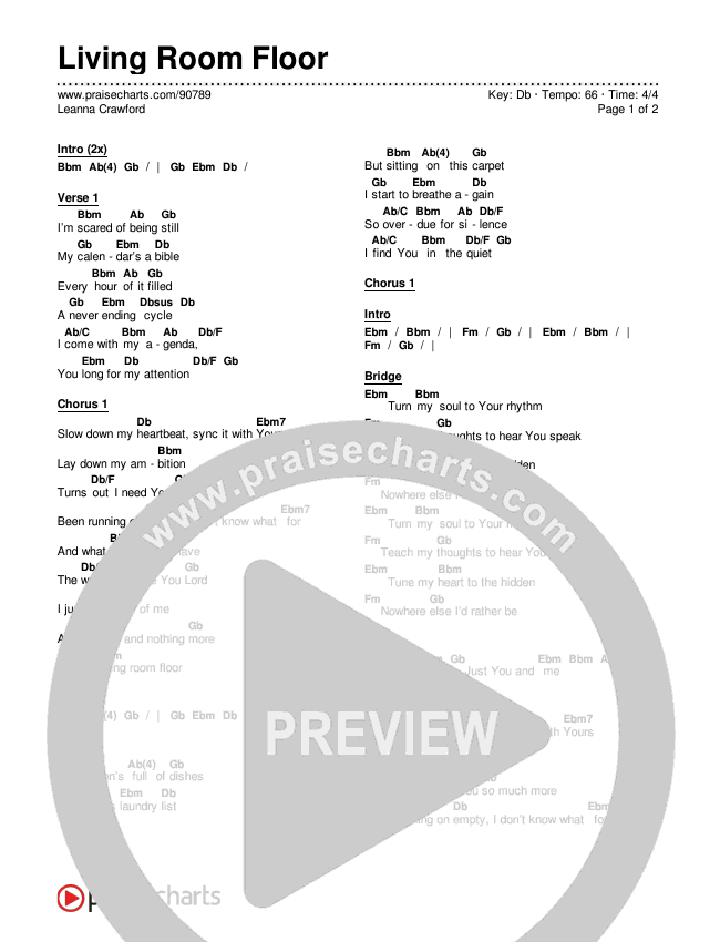 Living Room Floor Chords & Lyrics (Leanna Crawford)