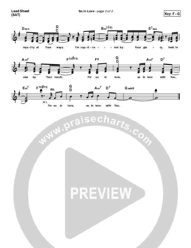 So In Love Lead Sheet (Kevin Pledger)