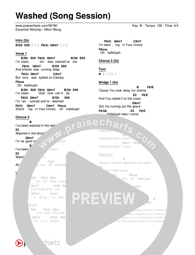 Washed (Song Session) Chords & Lyrics (Essential Worship / Mitch Wong)