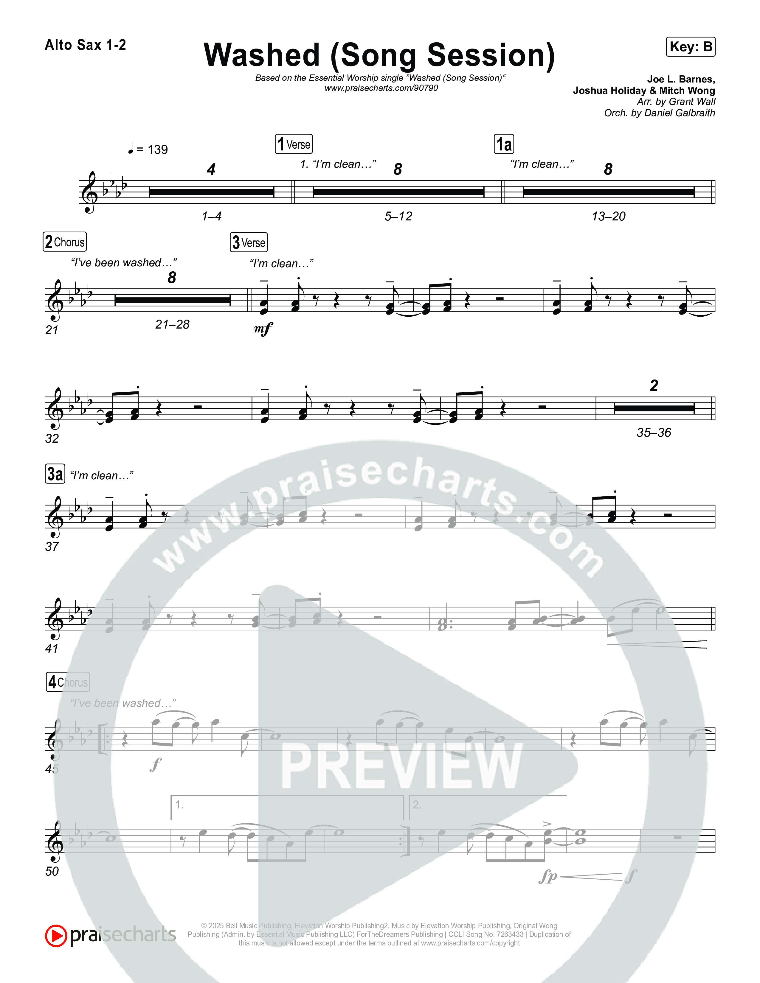 Washed (Song Session) Sax Pack (Essential Worship / Mitch Wong)