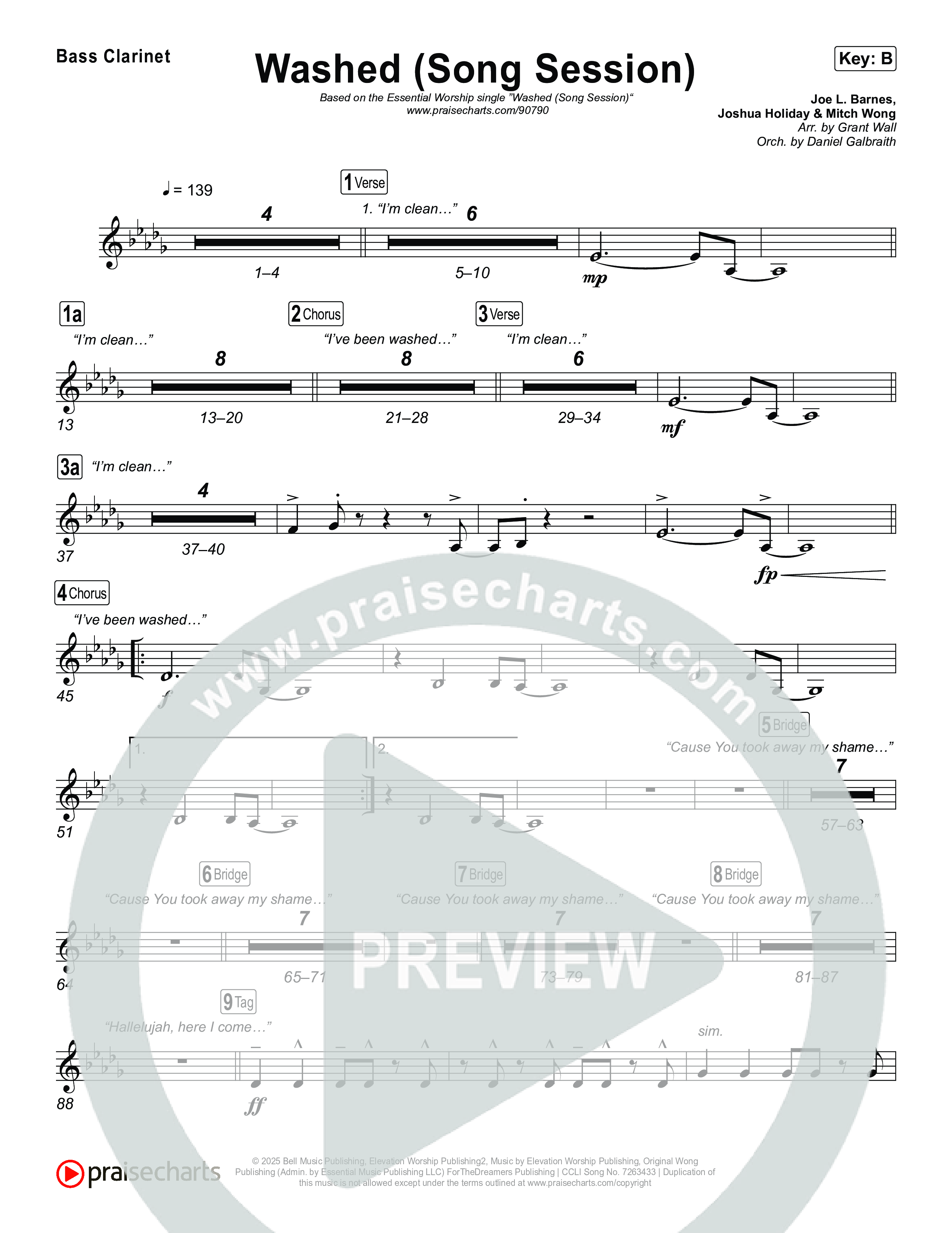 Washed (Song Session) Clarinet 1,2 (Essential Worship / Mitch Wong)