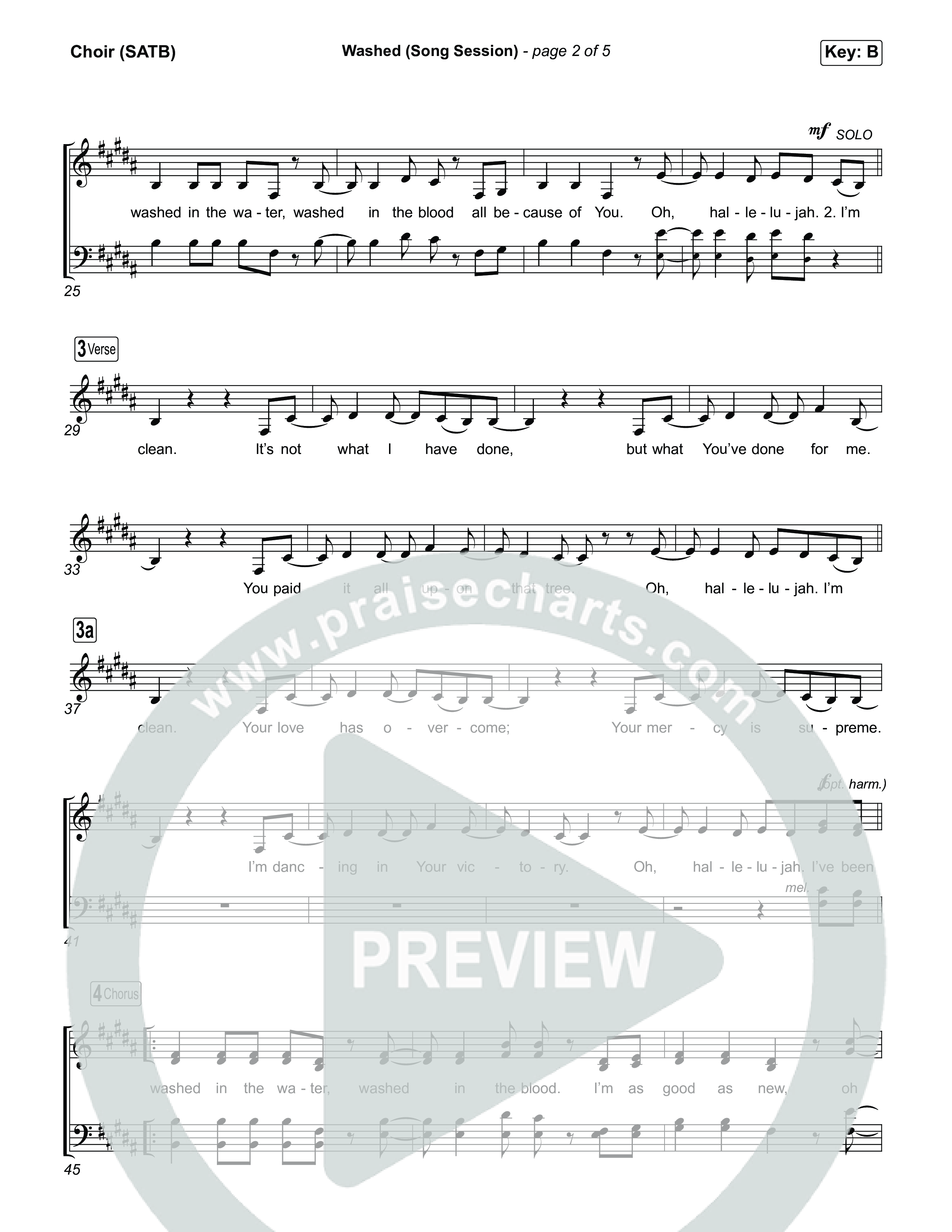 Washed (Song Session) Choir Sheet (SATB) (Essential Worship / Mitch Wong)
