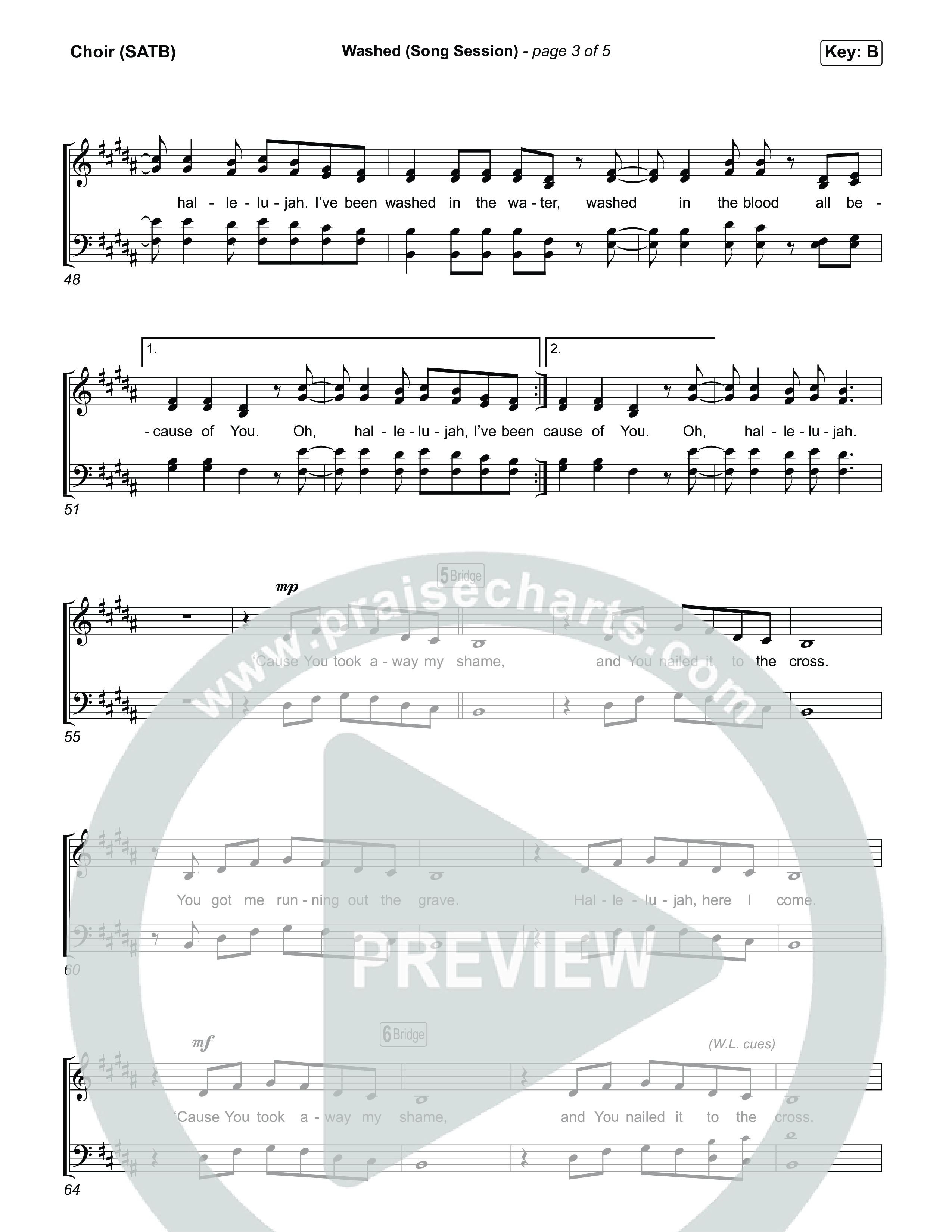 Washed (Song Session) Choir Sheet (SATB) (Essential Worship / Mitch Wong)