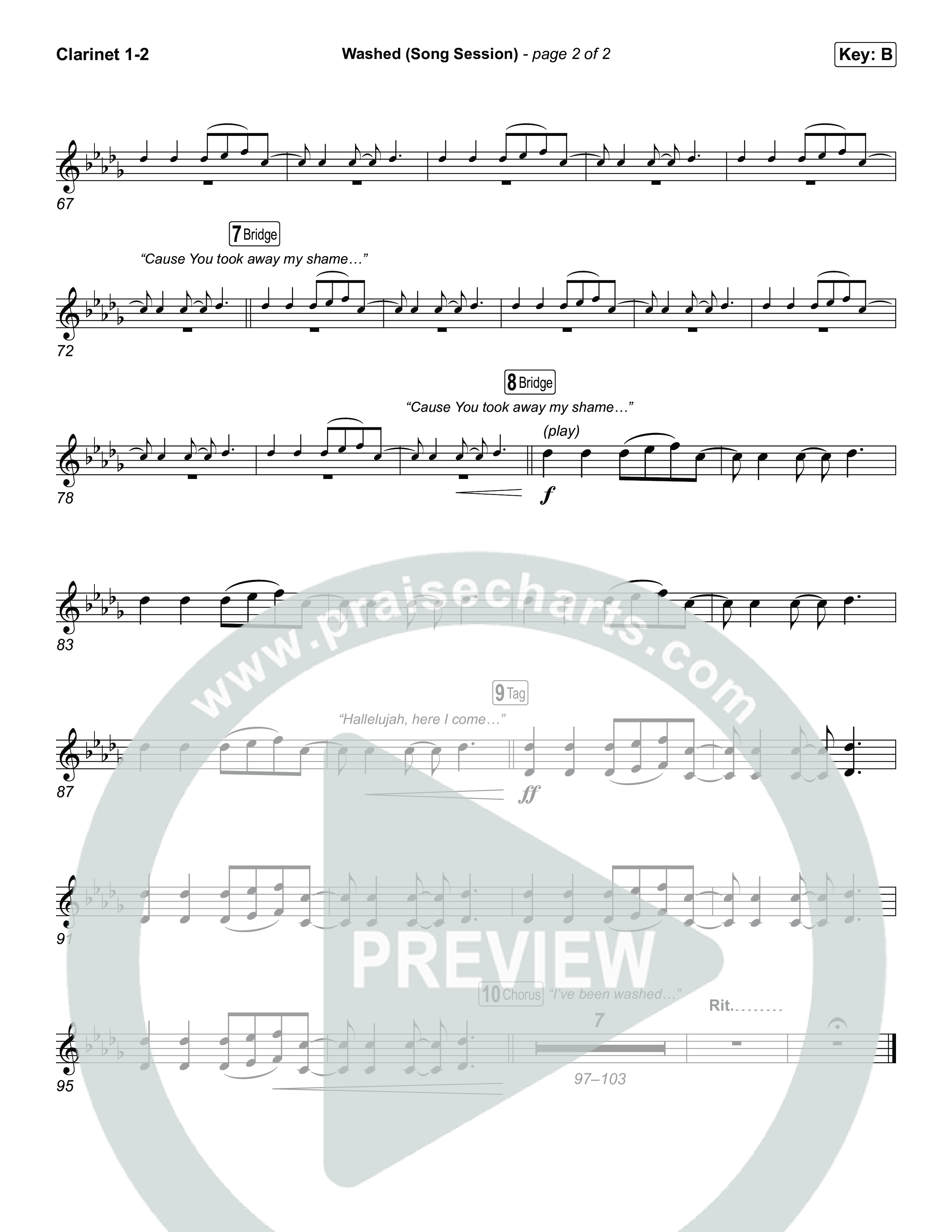 Washed (Song Session) Clarinet 1,2 (Essential Worship / Mitch Wong)