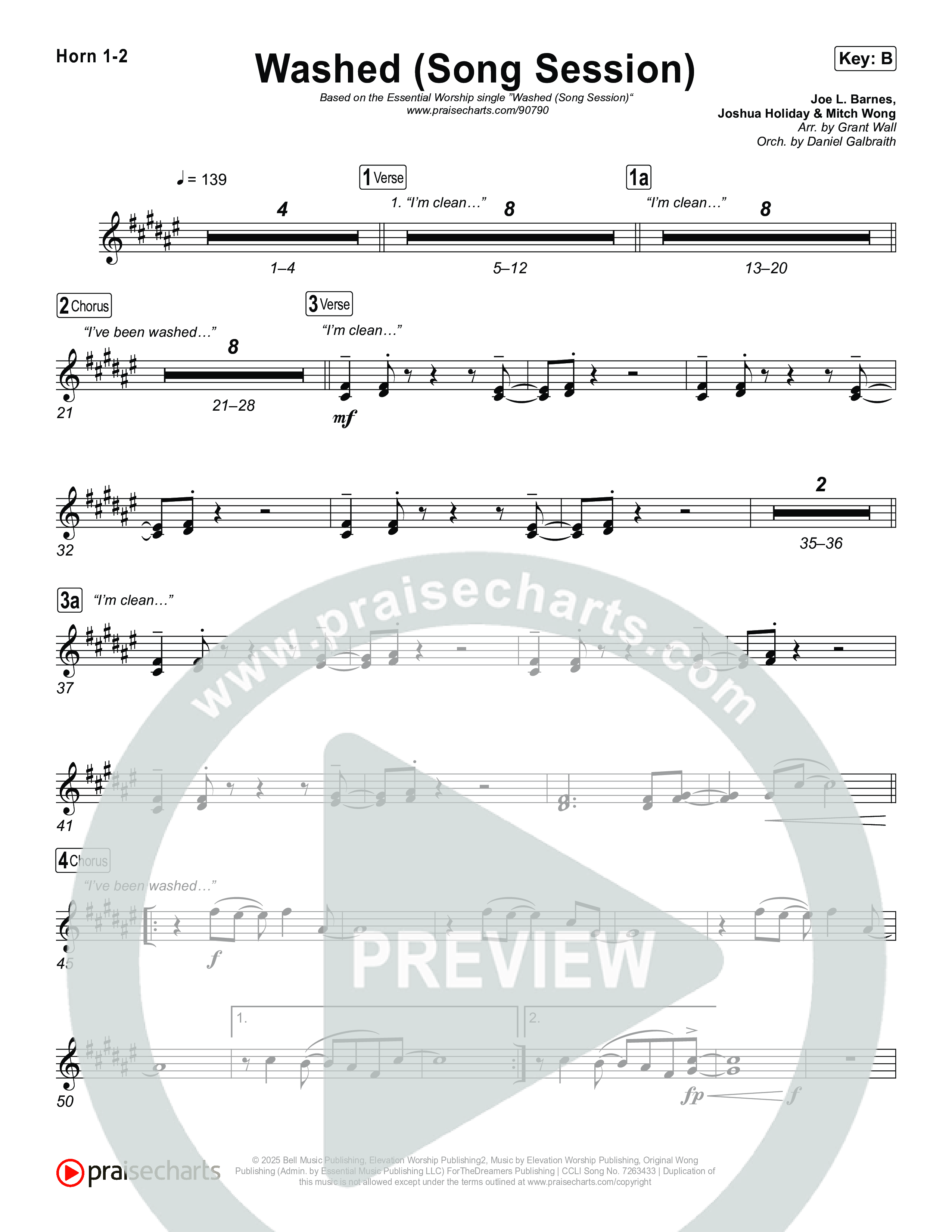 Washed (Song Session) Brass Pack (Essential Worship / Mitch Wong)