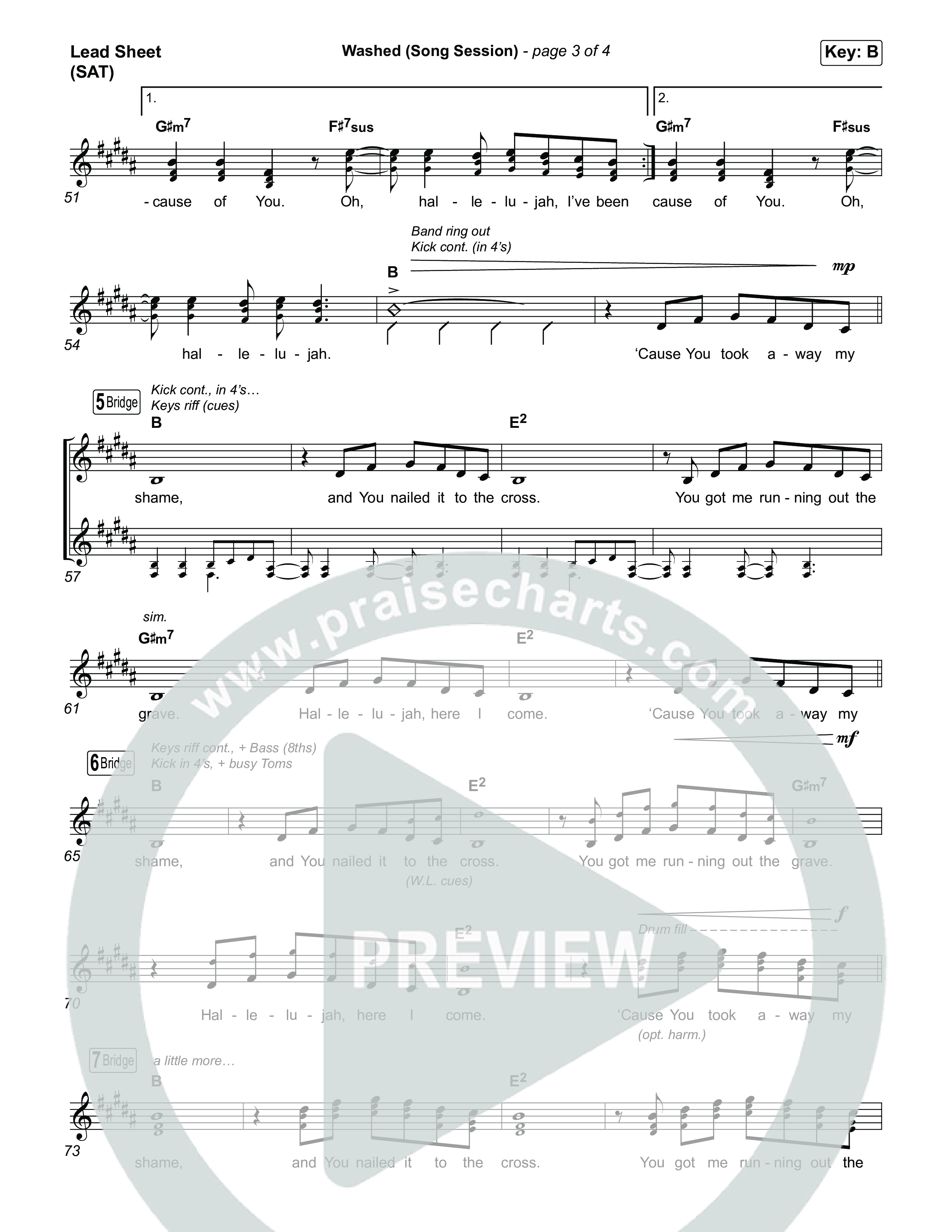 Washed (Song Session) Lead Sheet (SAT) (Essential Worship / Mitch Wong)