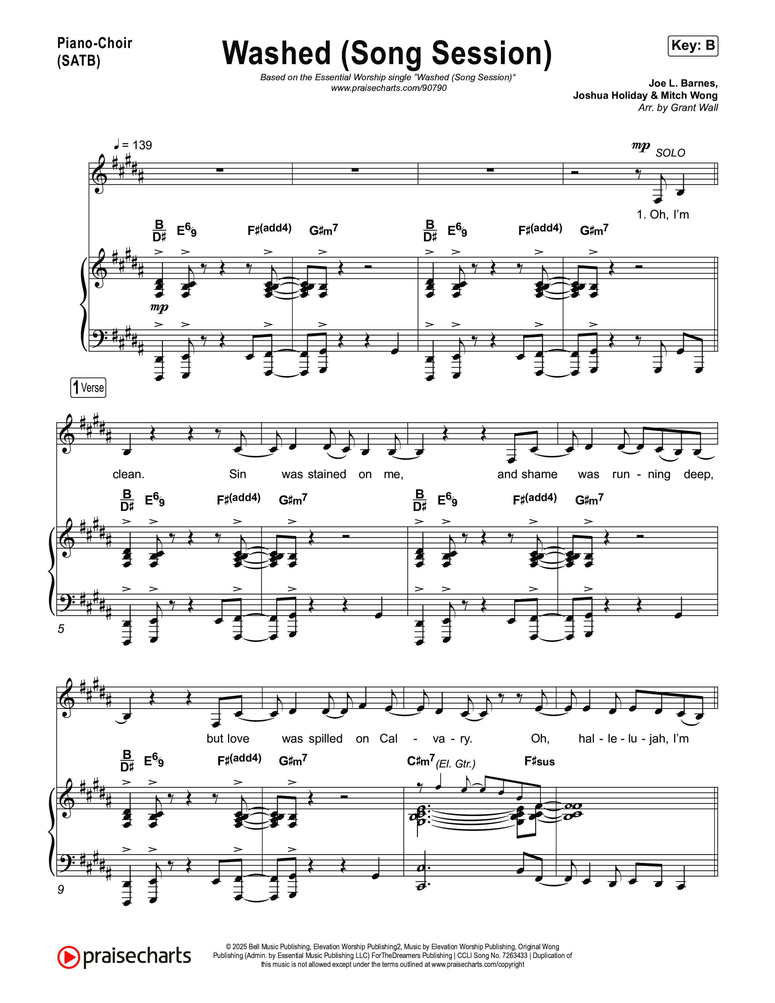 Washed (Song Session) Piano/Vocal Pack (Essential Worship / Mitch Wong)