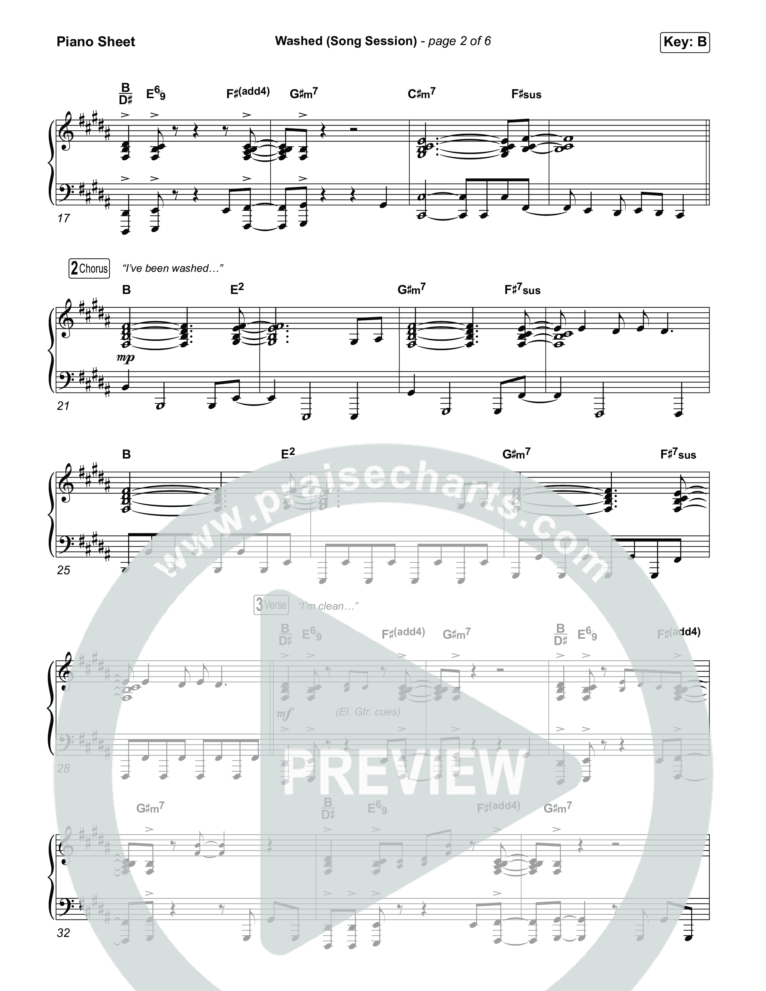 Washed (Song Session) Piano Sheet (Essential Worship / Mitch Wong)