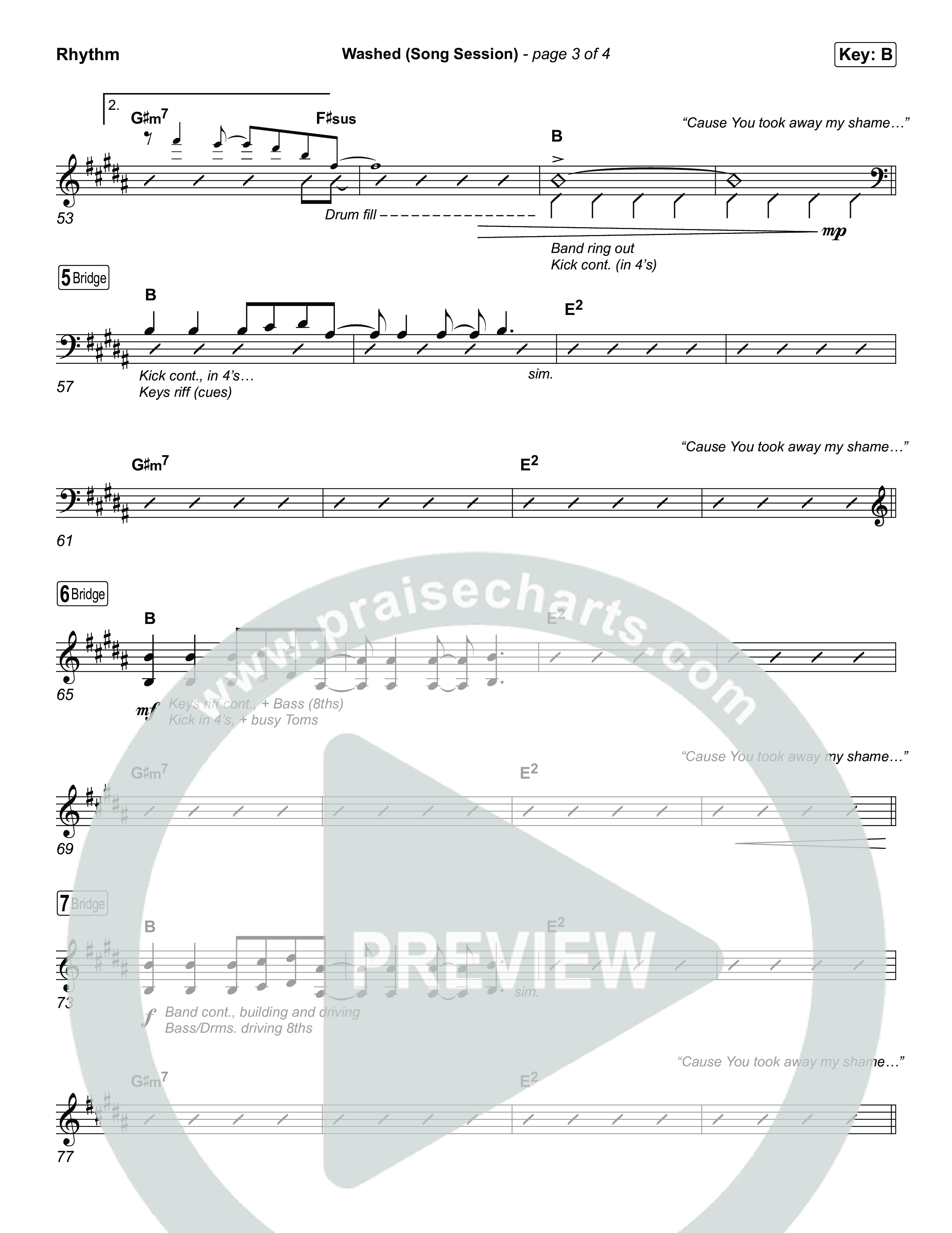 Washed (Song Session) Rhythm Chart (Essential Worship / Mitch Wong)