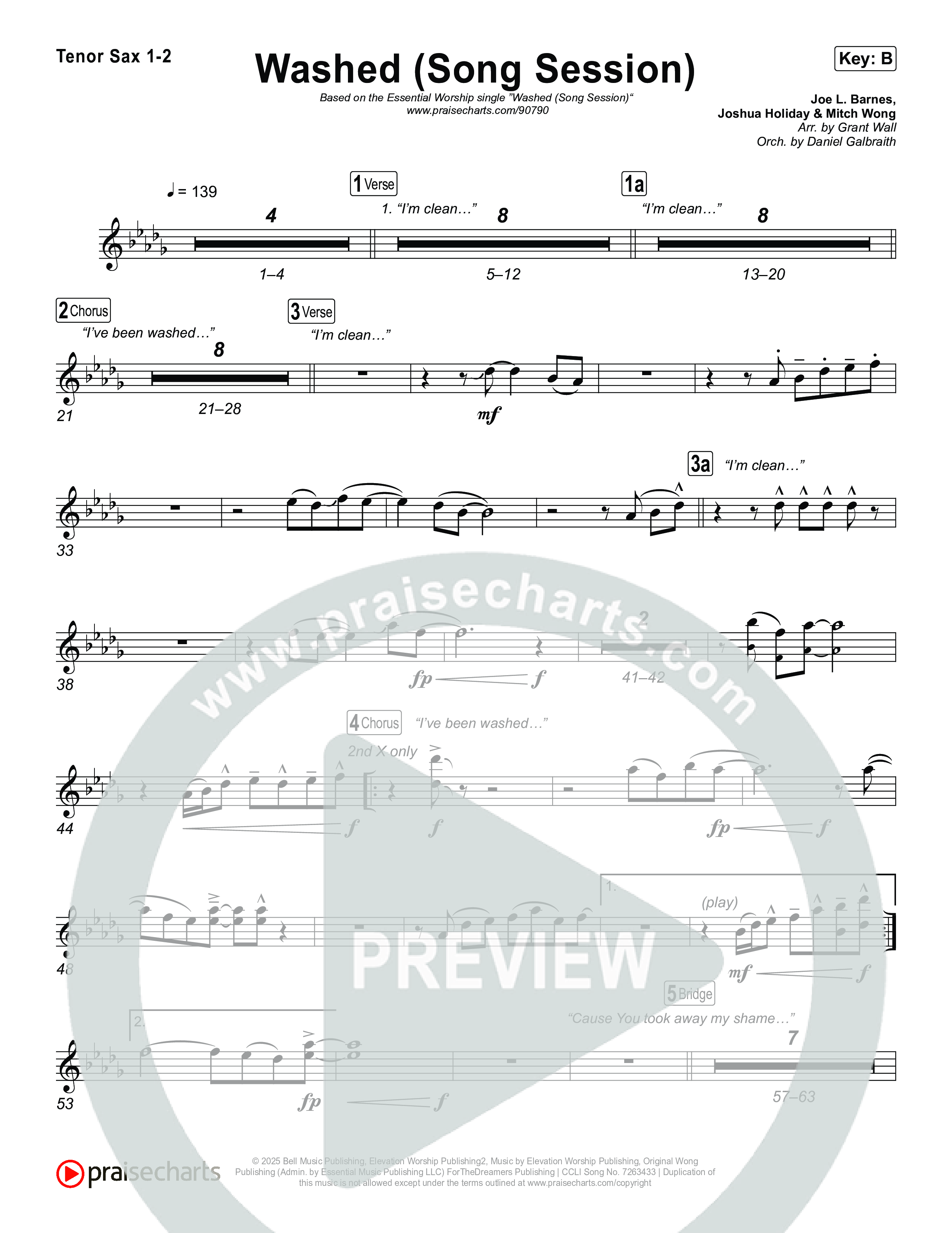 Washed (Song Session) Sax Pack (Essential Worship / Mitch Wong)