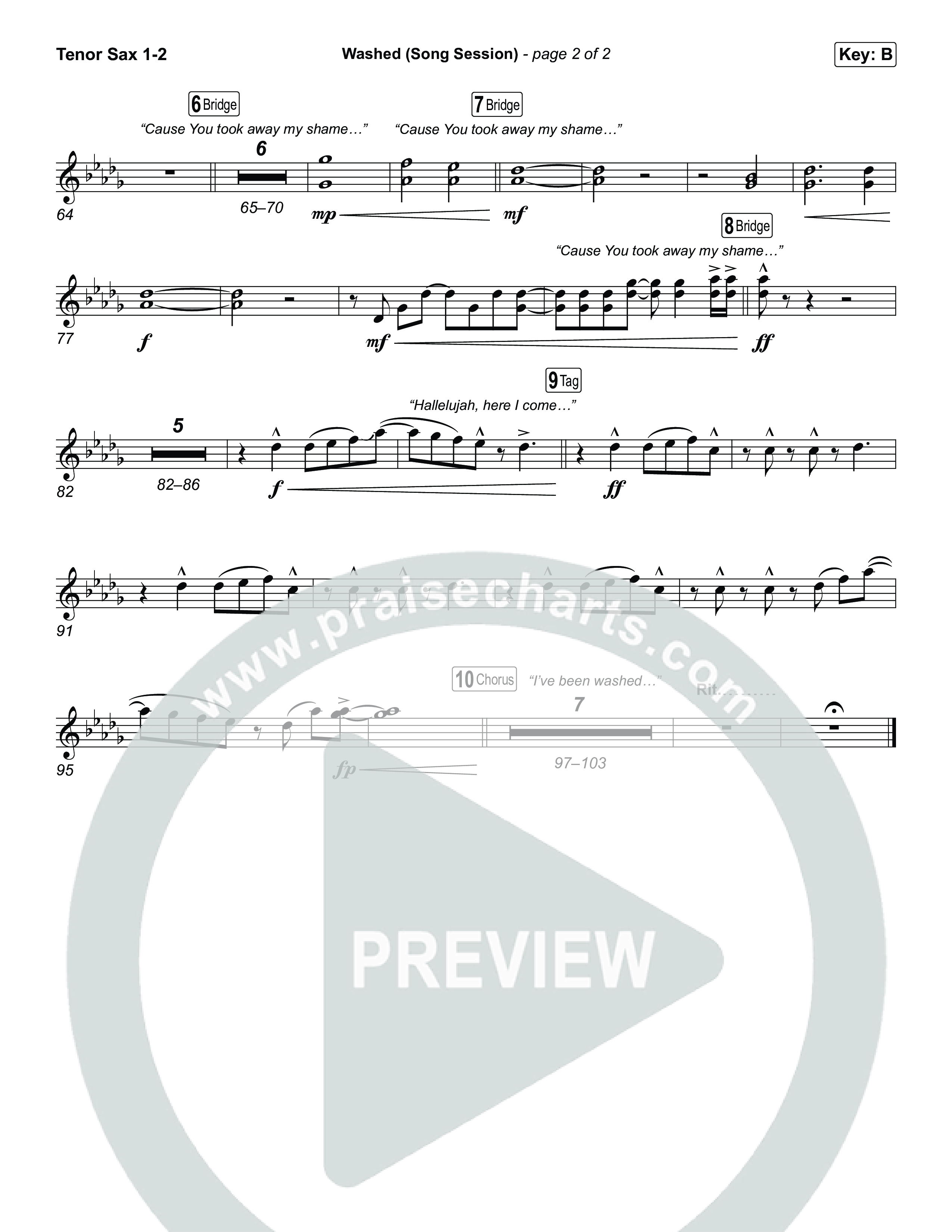 Washed (Song Session) Tenor Sax 1,2 (Essential Worship / Mitch Wong)