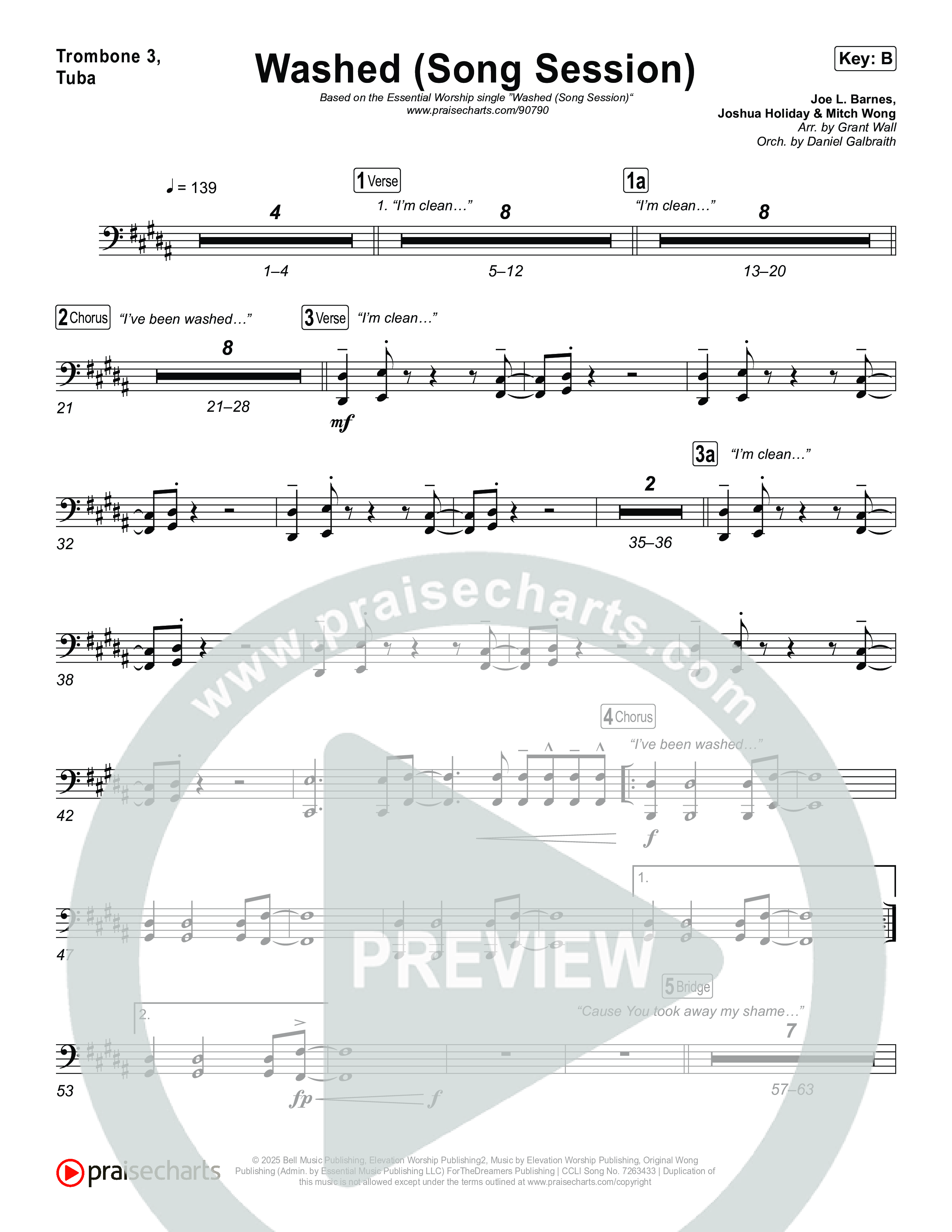 Washed (Song Session) Trombone 1,2 (Essential Worship / Mitch Wong)