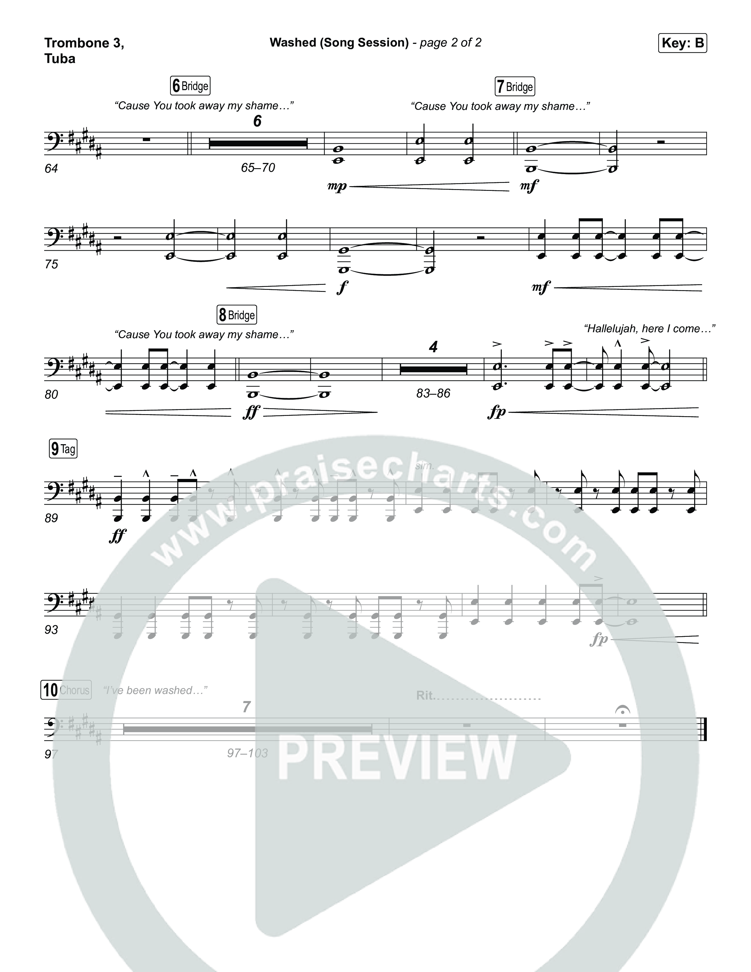 Washed (Song Session) Trombone 3/Tuba (Essential Worship / Mitch Wong)